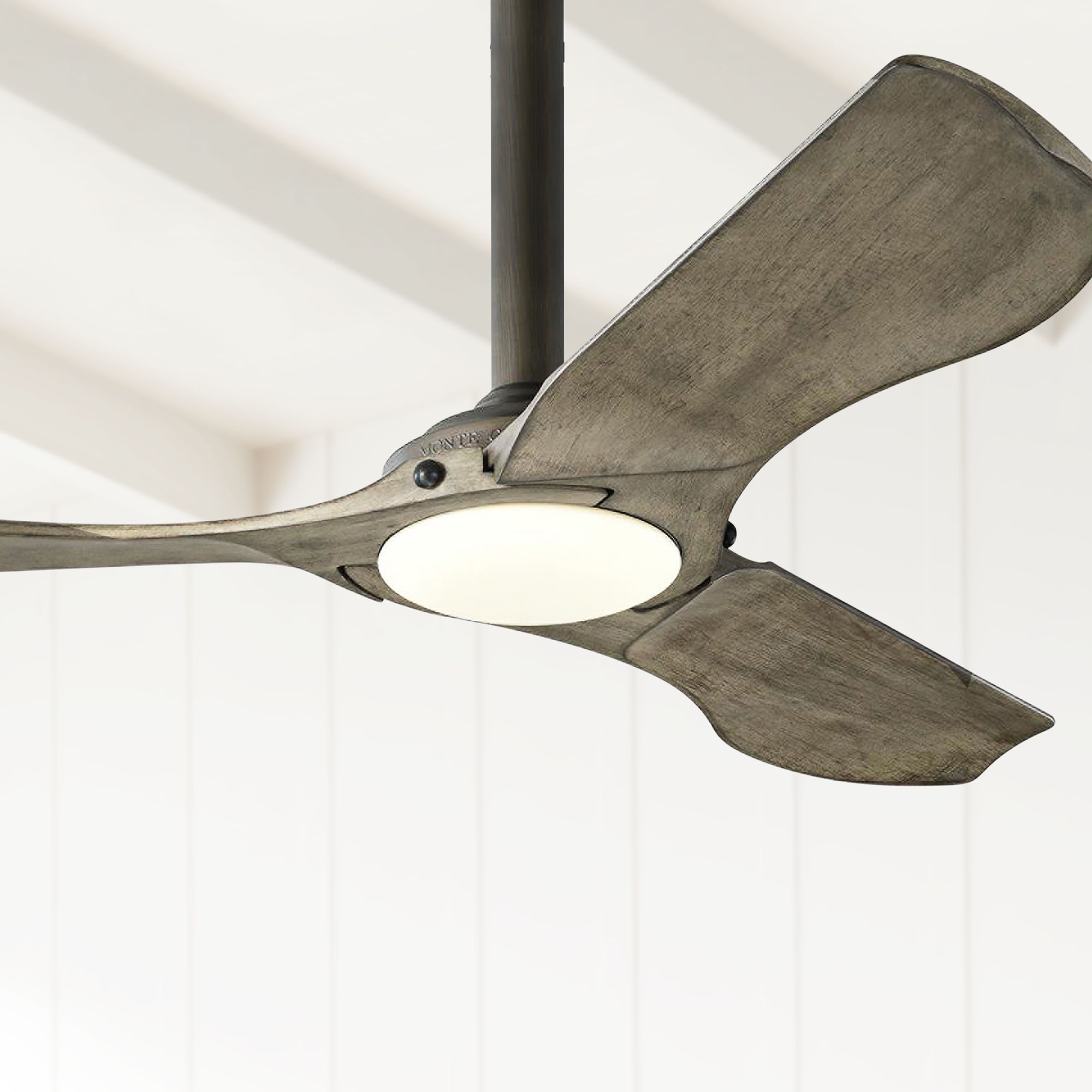 56 Monte Carlo Minimalist Aged Pewter Led Ceiling Fan 67p66