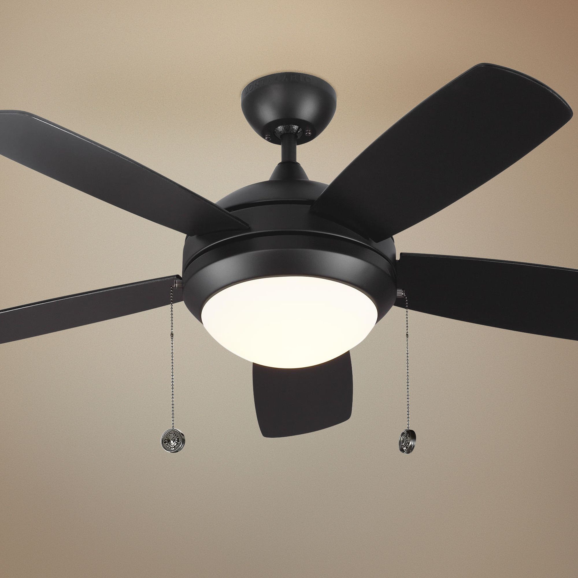 44 Monte Carlo Discus Ii Matte Black Led Ceiling Fan