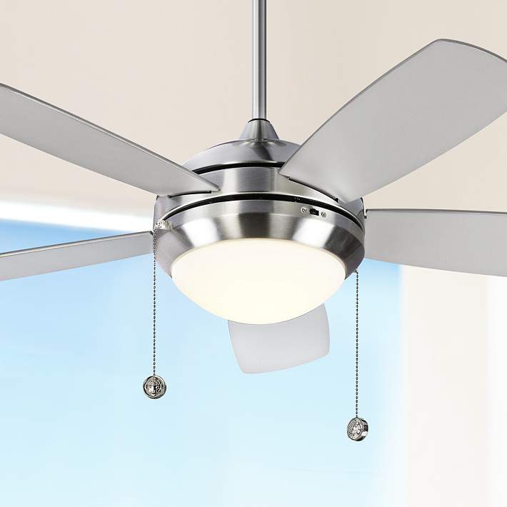 44 Monte Carlo Discus Ii Brushed Steel Led Ceiling Fan 67p70 Lamps Plus - Monte Carlo Ceiling Fan Light Bulb Replacement