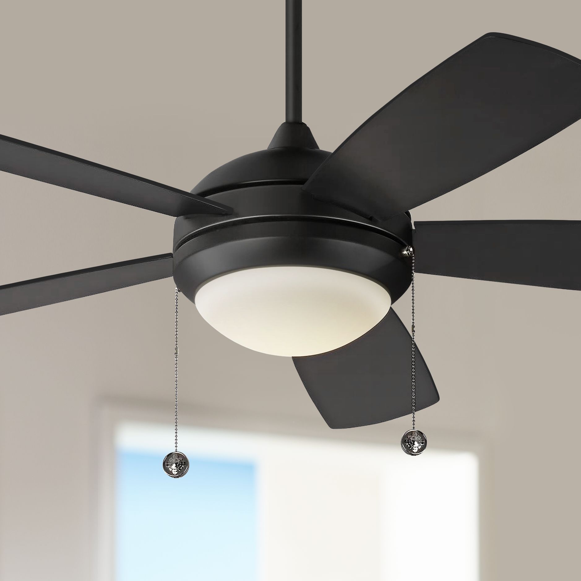 52 Monte Carlo Discus Matte Black Led Ceiling Fan