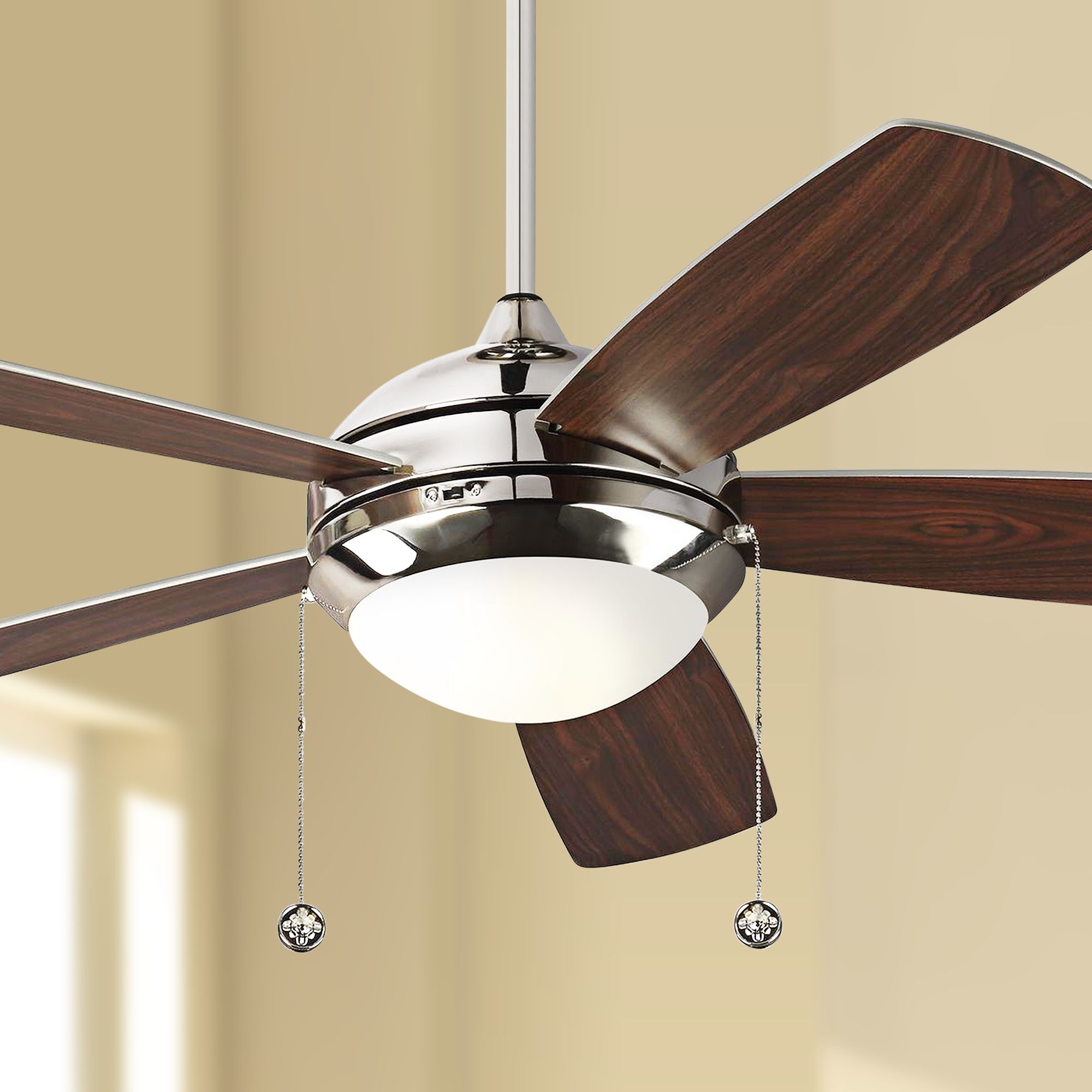 52" Monte Carlo Discus Polished Nickel LED Ceiling Fan