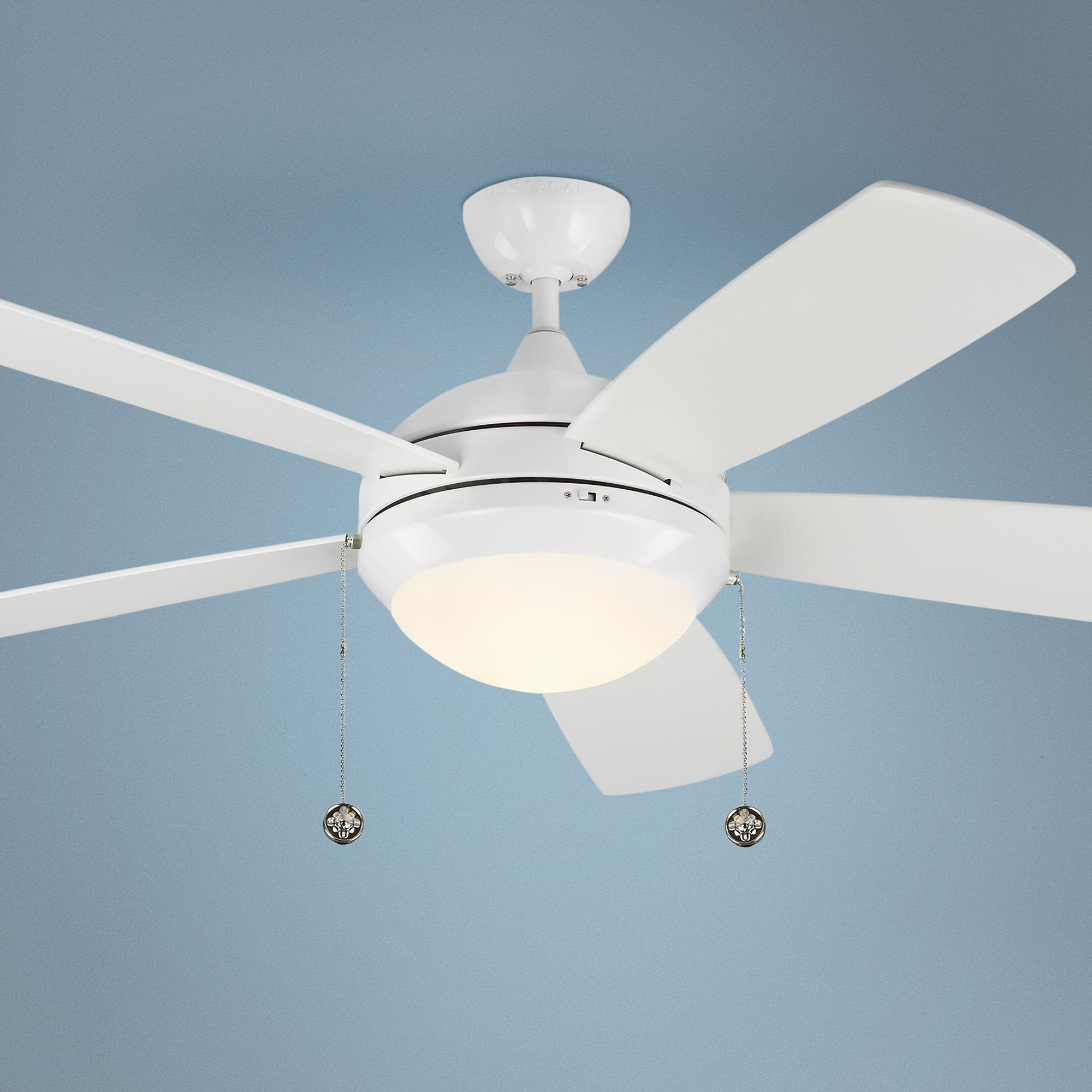 52" Monte Carlo Discus White LED Ceiling Fan