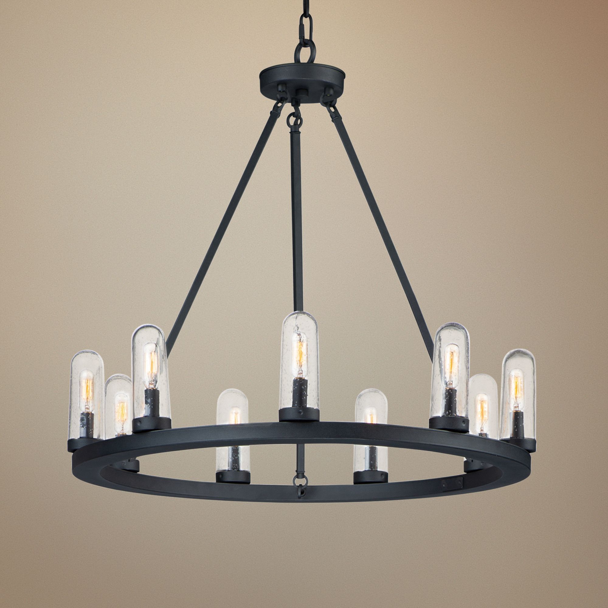 Maxim Lido 29 3/4" Wide Black Circular 9-Light Chandelier