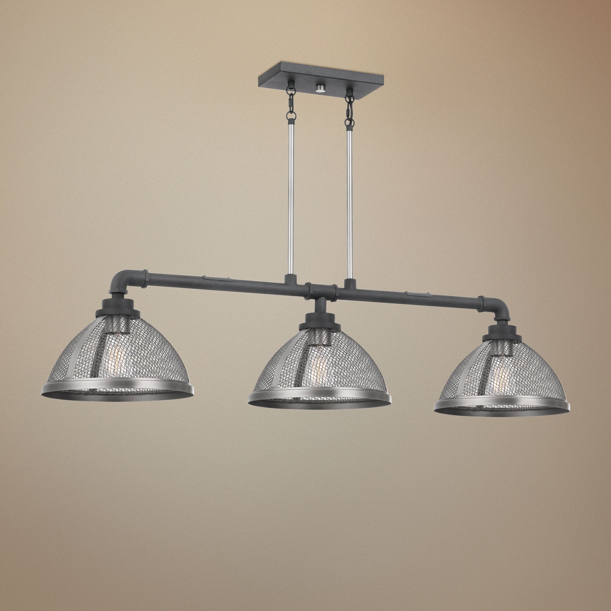 Awning 44"W Mottled Black Kitchen Island Light Chandelier