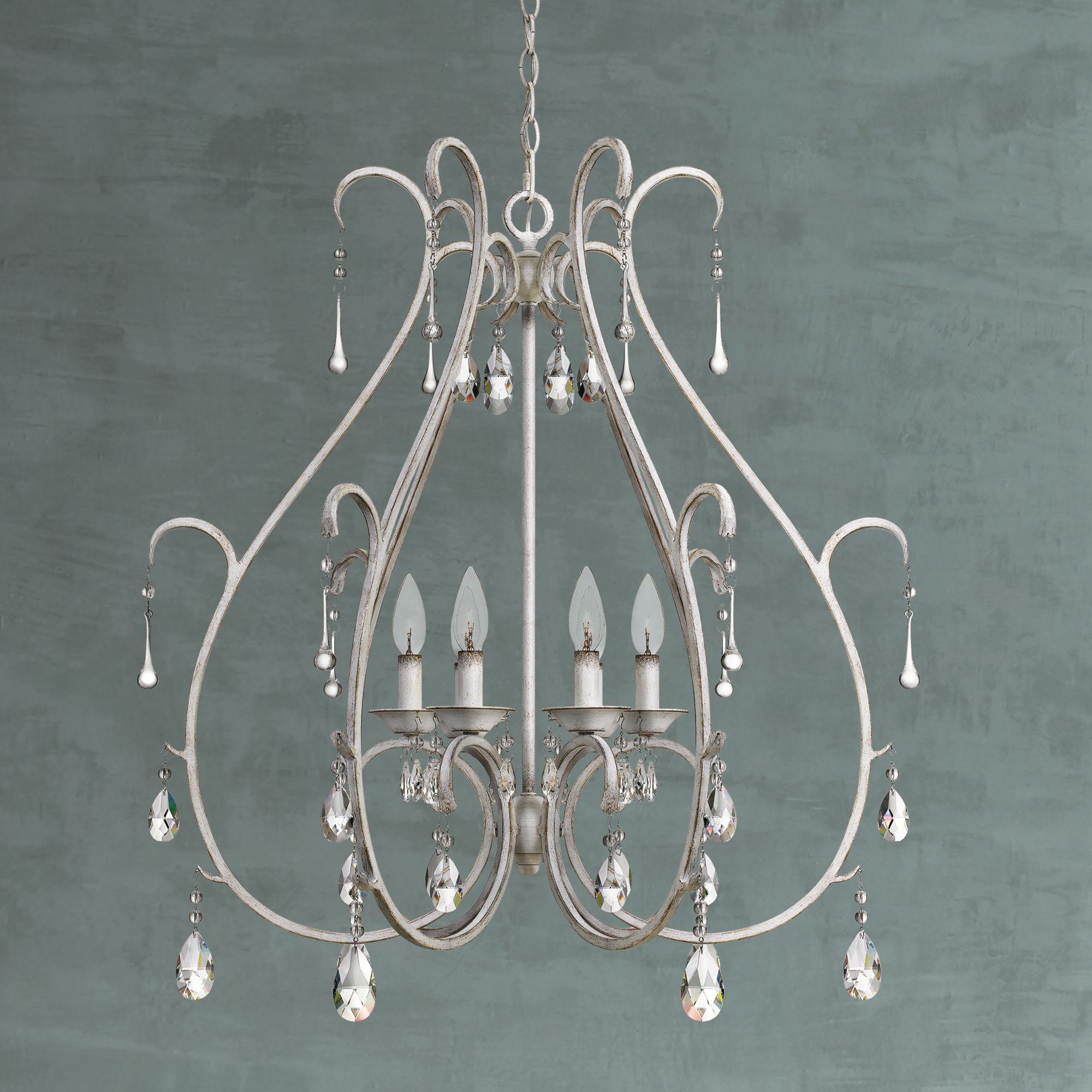 Quoizel Blanca 28 1/2" Wide Antique White 6-Light Chandelier