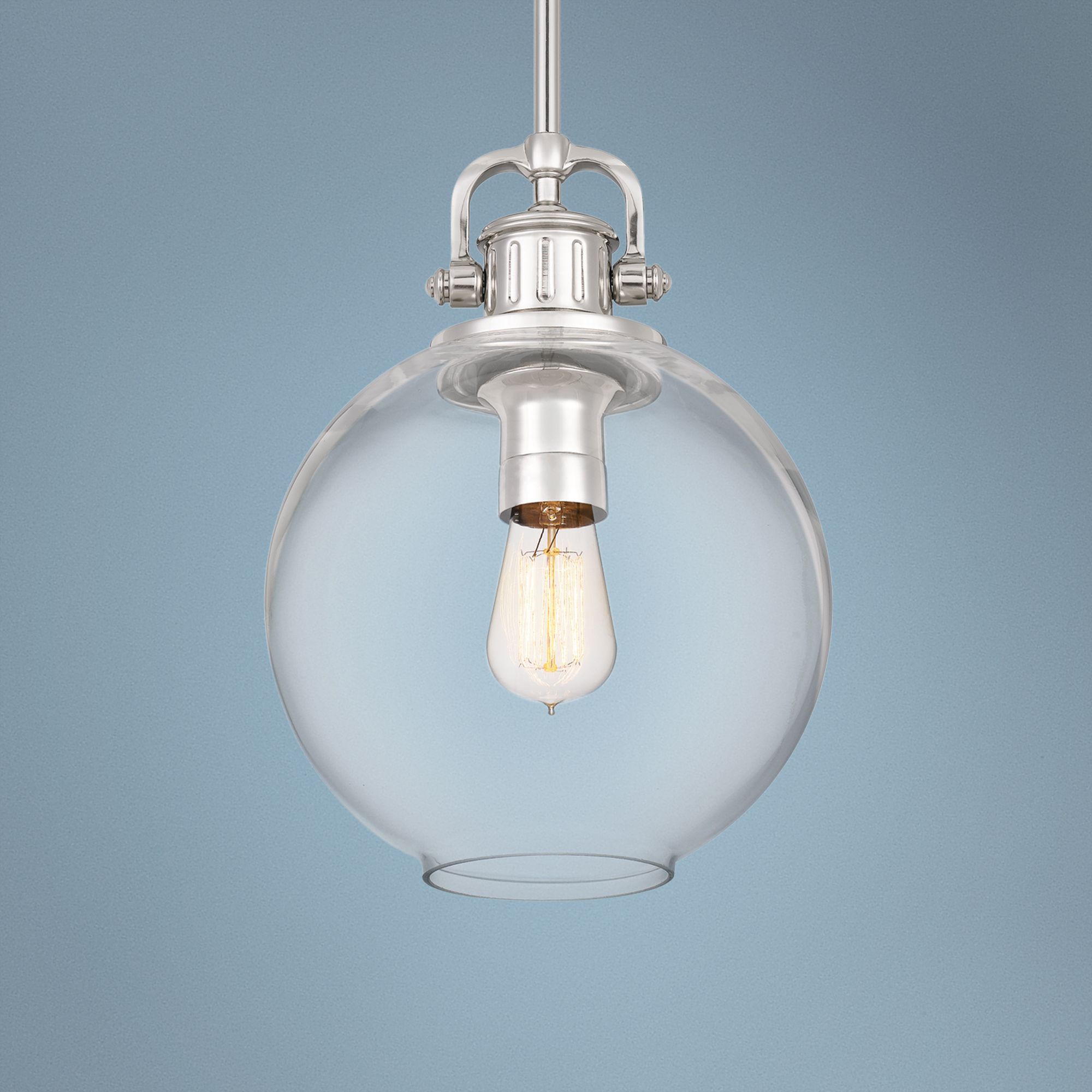 Quoizel Britton 10" Wide Polished Nickel Mini Pendant