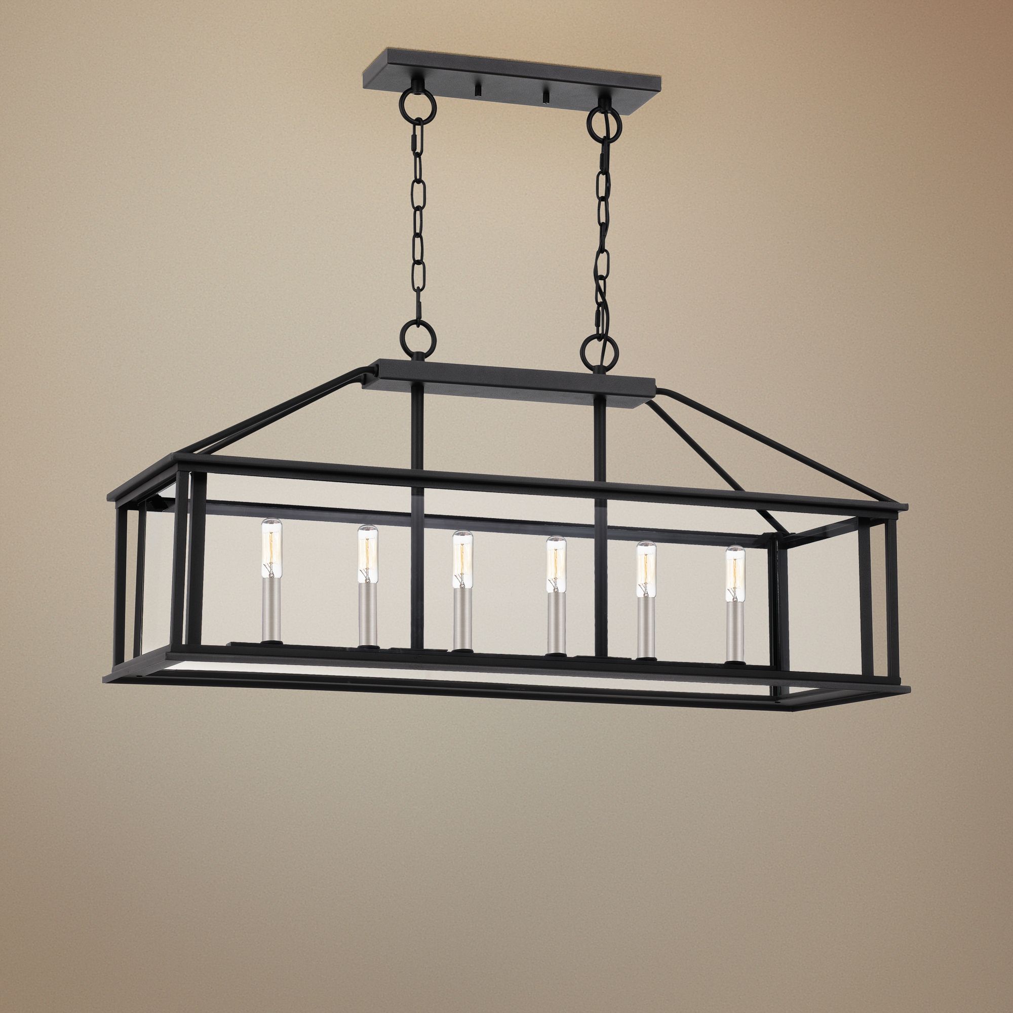 Citadel 36" Wide Earth Black Kitchen Island Light Chandelier