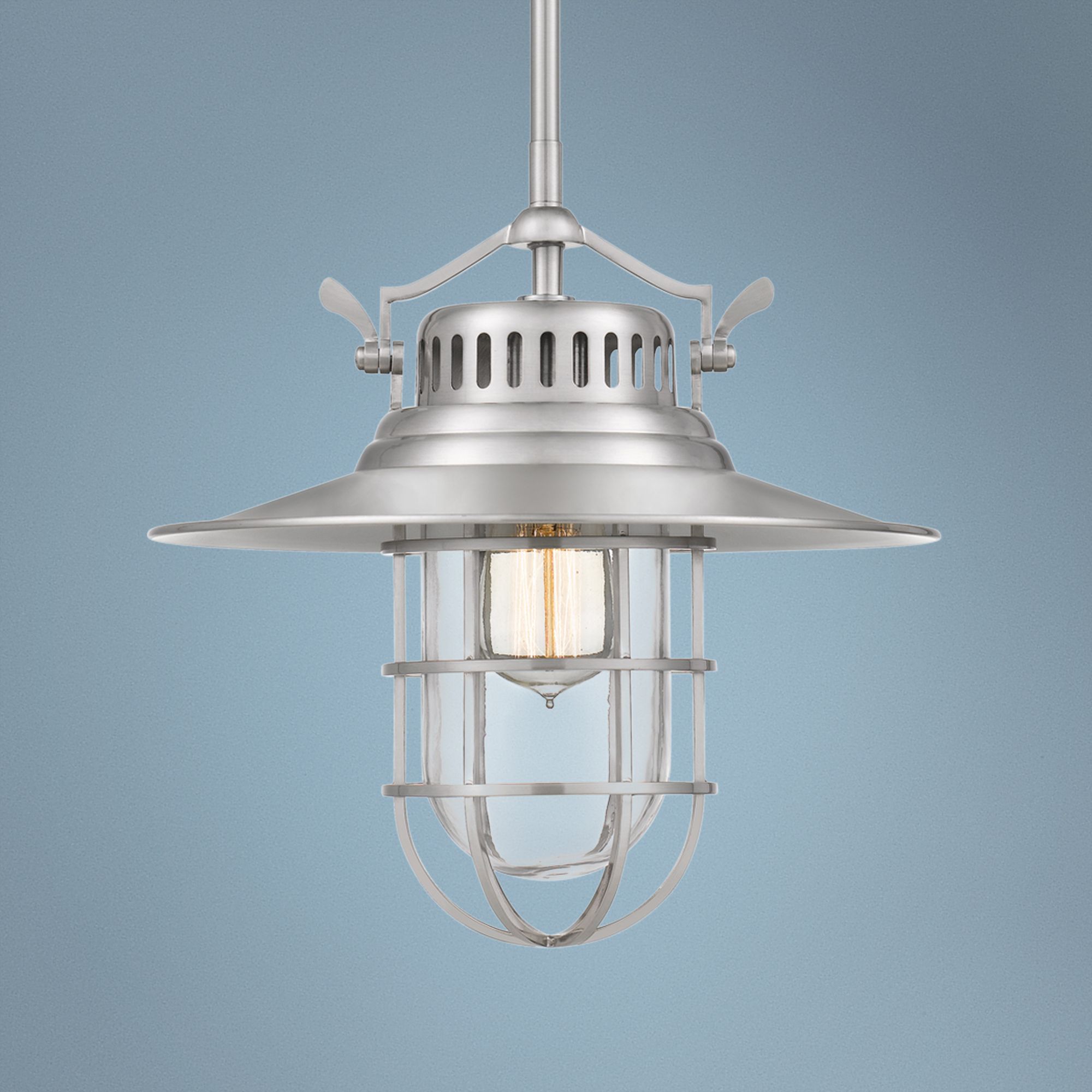 Quoizel Starboard 12 1/2" Wide Brushed Nickel Pendant