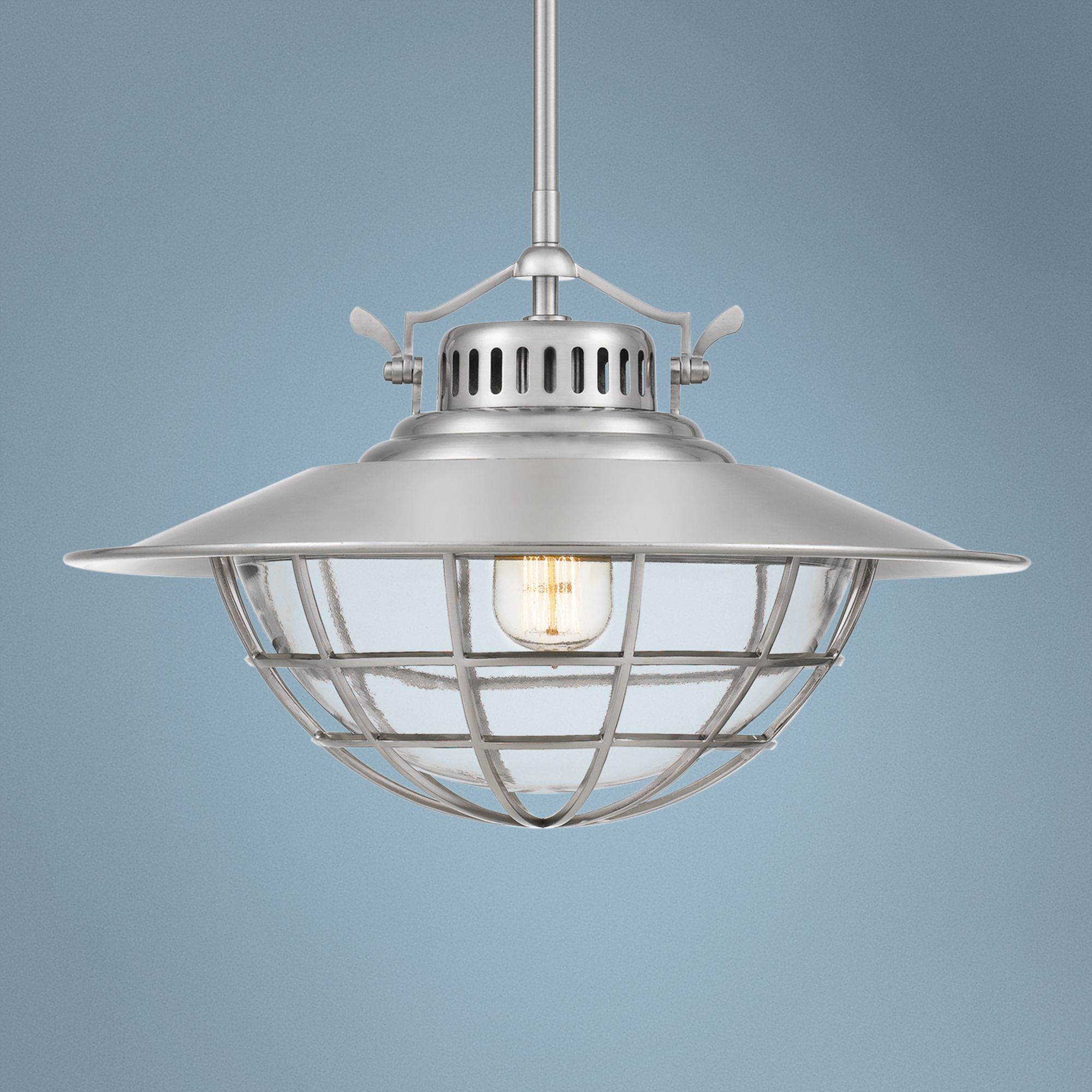 Quoizel Starboard 18 1/4" Wide Brushed Nickel Pendant