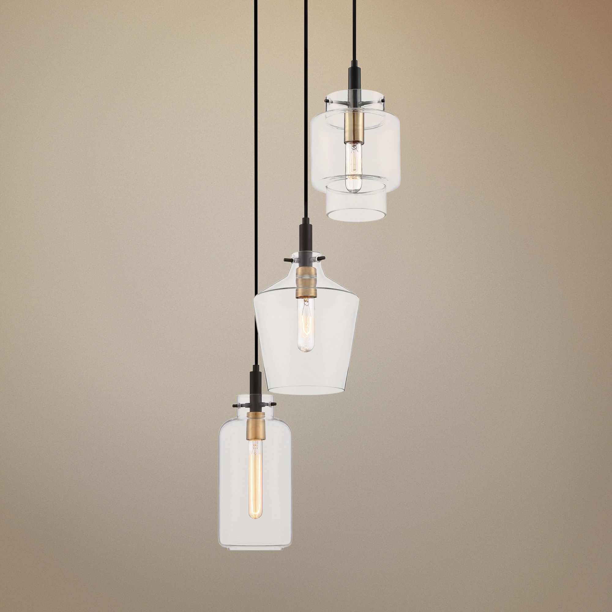 June 13 3/4" Wide Earth Black Multi Light Pendant