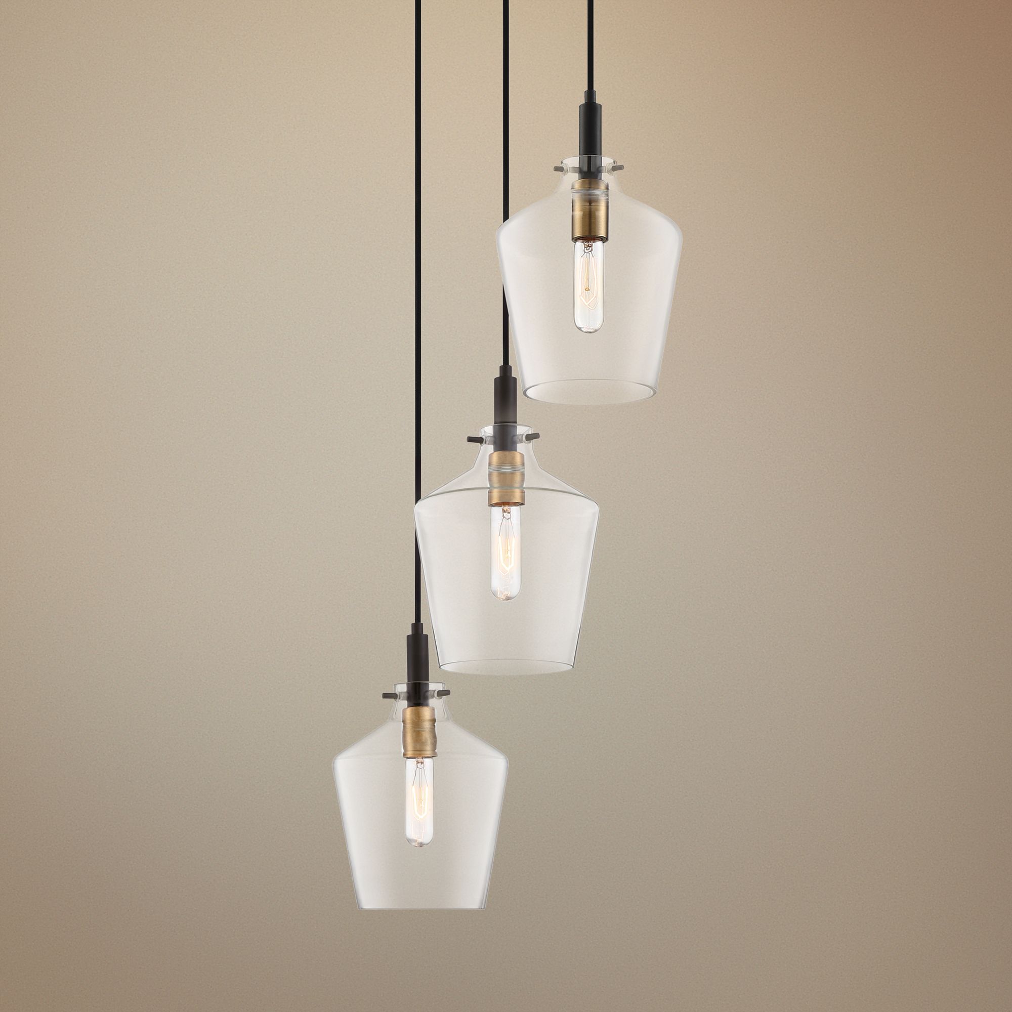 Quoizel June 13 3/4" Wide Earth Black Multi Light Pendant