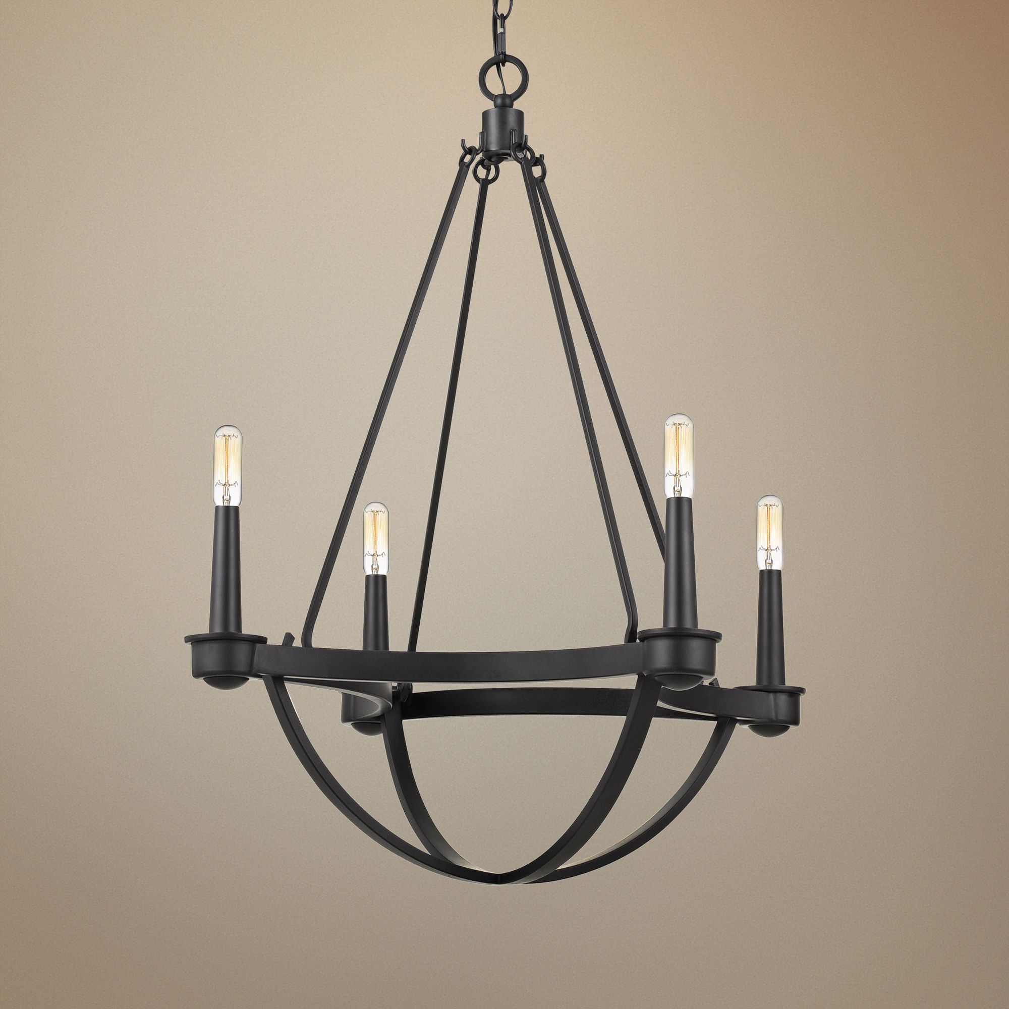 Quoizel Mooring 24 3/4" Wide Earth Black 4-Light Chandelier