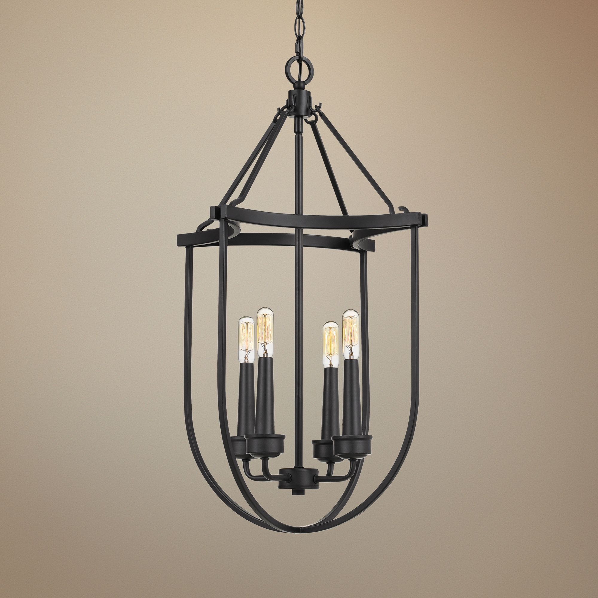 Quoizel Mooring 17" Wide Earth Black 4-Light Foyer Pendant