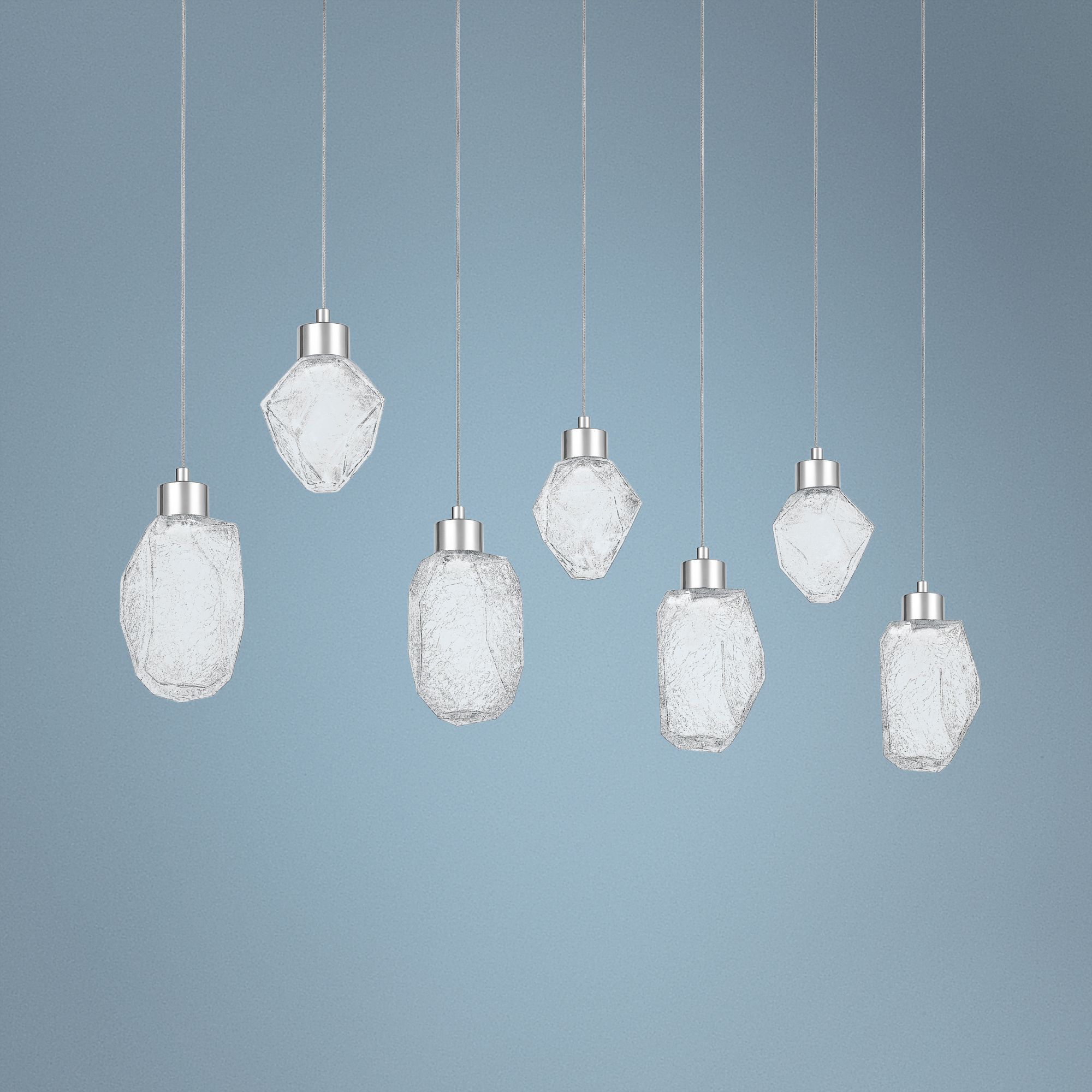 Hailstone 41 3/4"W Polished Chrome LED Multi Light Pendant