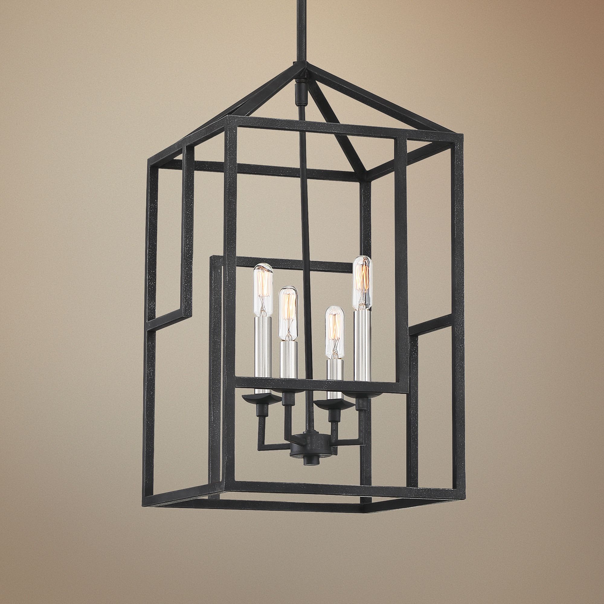 Quoizel Portion 12" Wide Gray Ash 4-Light Foyer Pendant