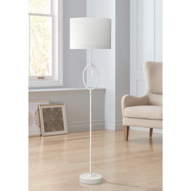 Jamie Young Knot White Gesso and Plaster Floor Lamp
