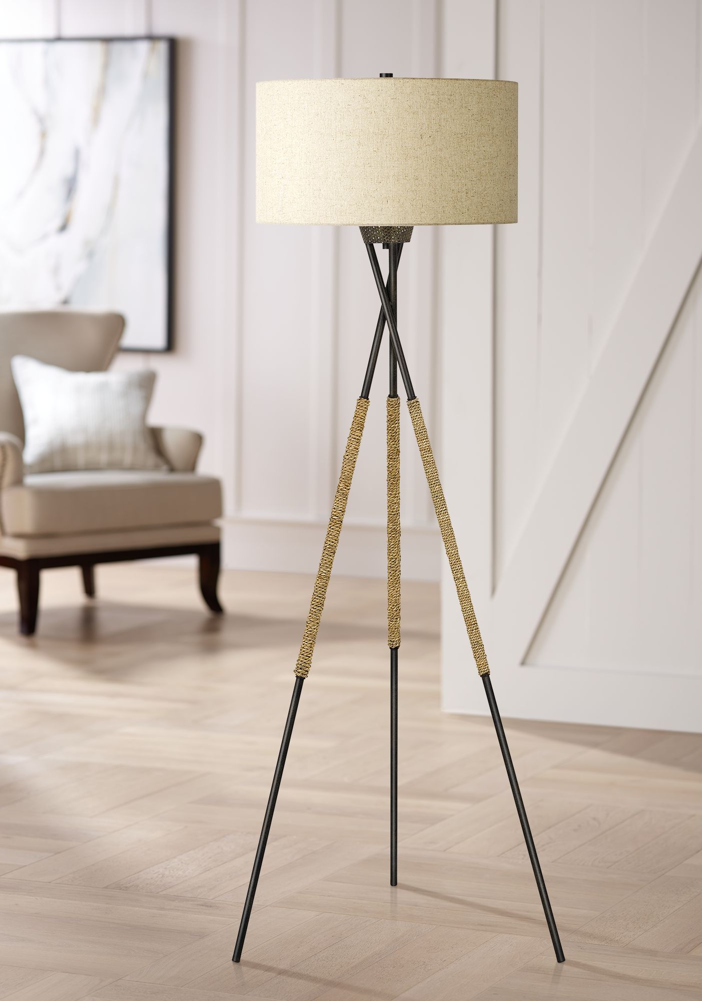bronze tripod floor lamp