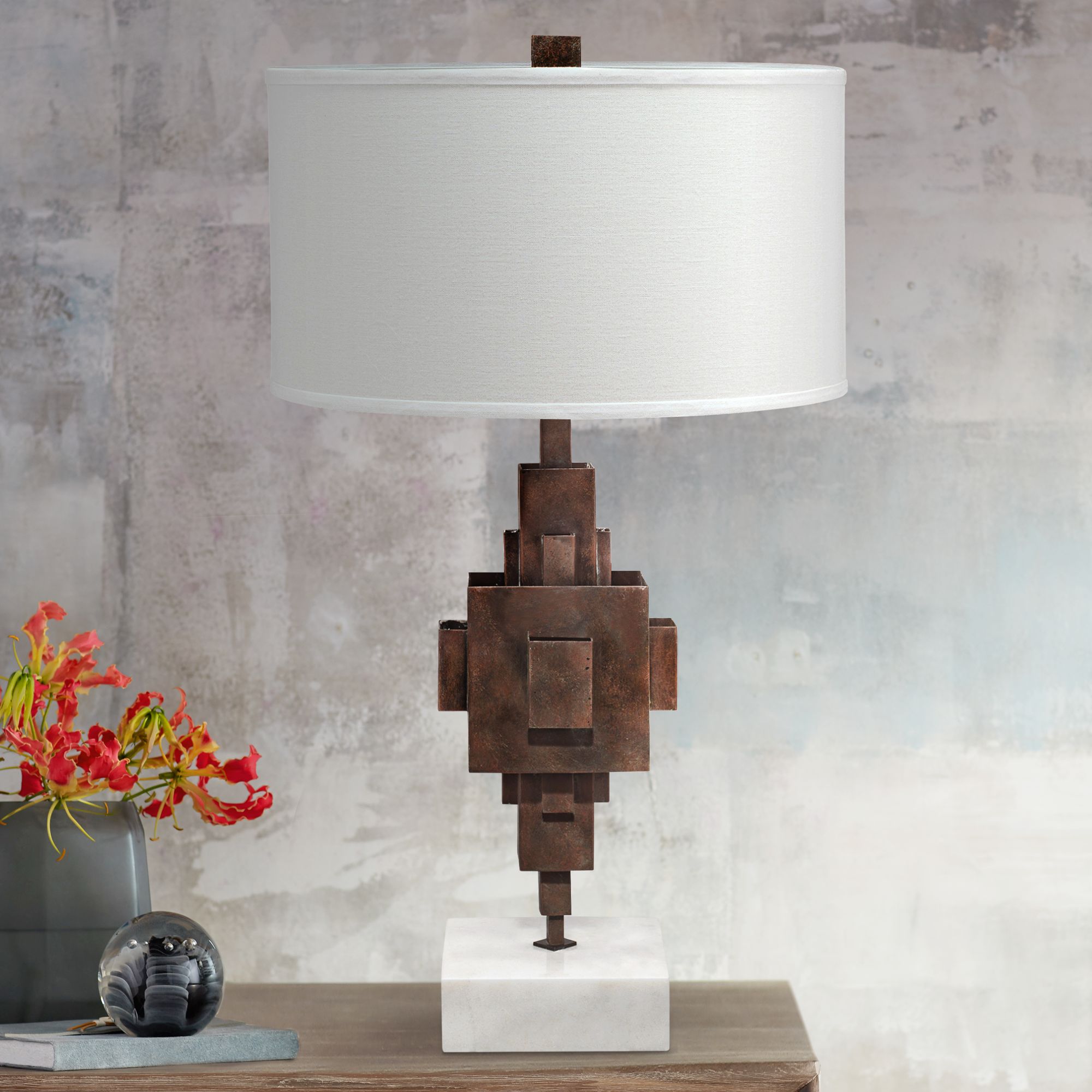Jamie Young Apprentice Rust Patina Metal Table Lamp