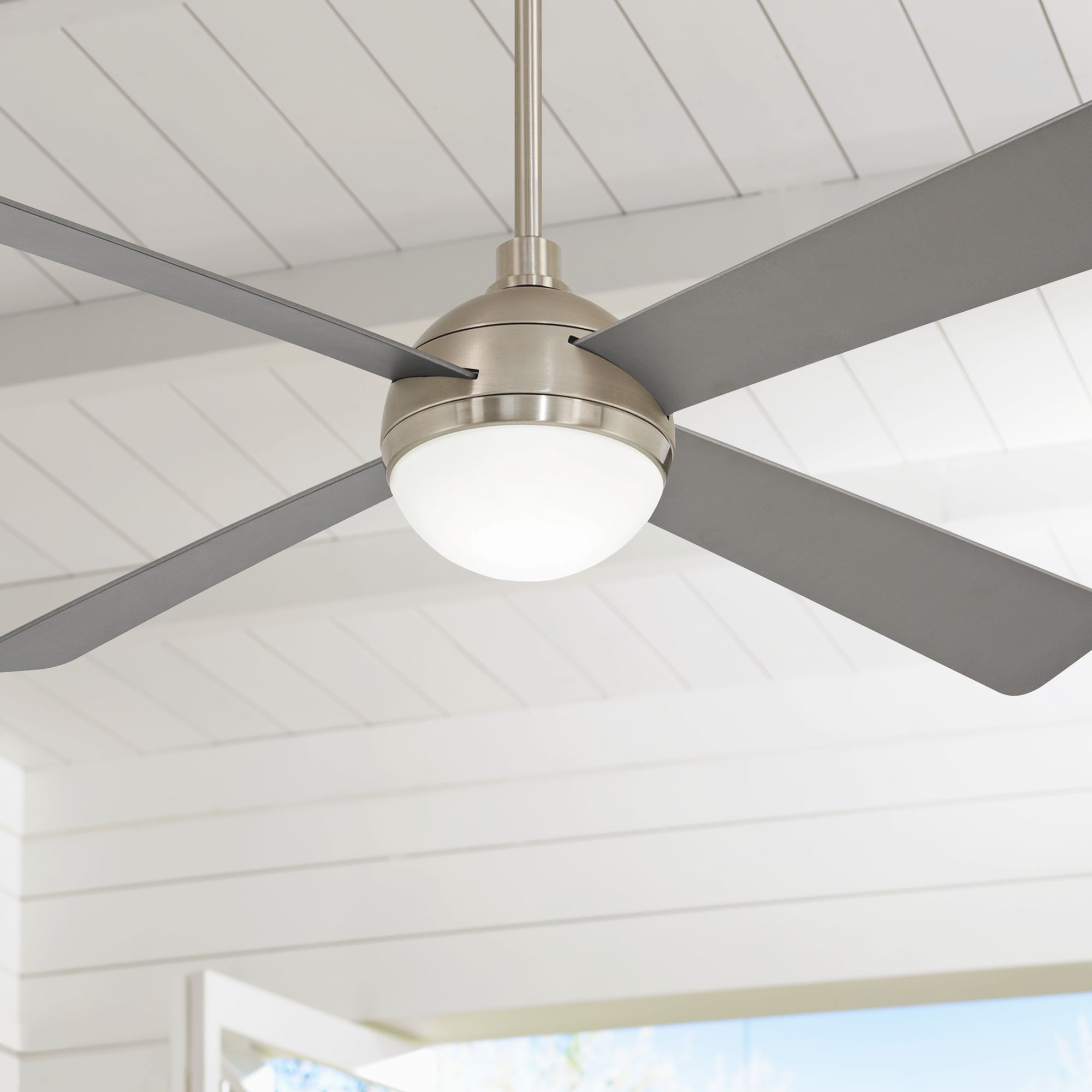 54 Minka Aire Orb Brushed Steel Led Ceiling Fan