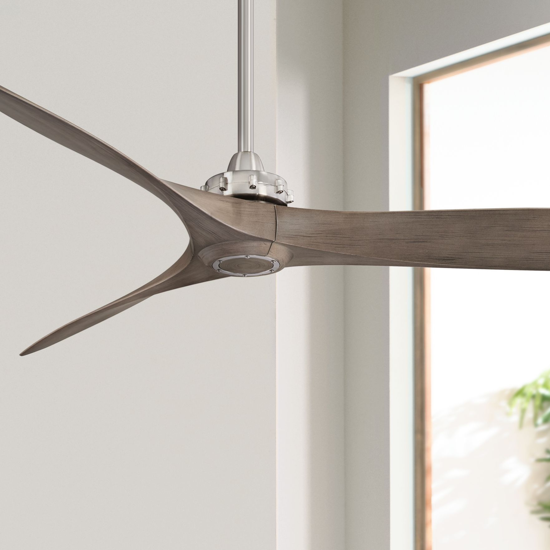 60" Minka Aire Aviation Nickel and Ash Maple Ceiling Fan