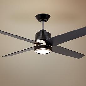 4 Blade Black Industrial Ceiling Fans Lamps Plus