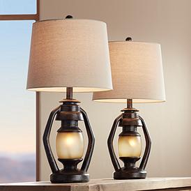 Traditional Table Lamps Classic Lamp, White Rustic Table Lamp