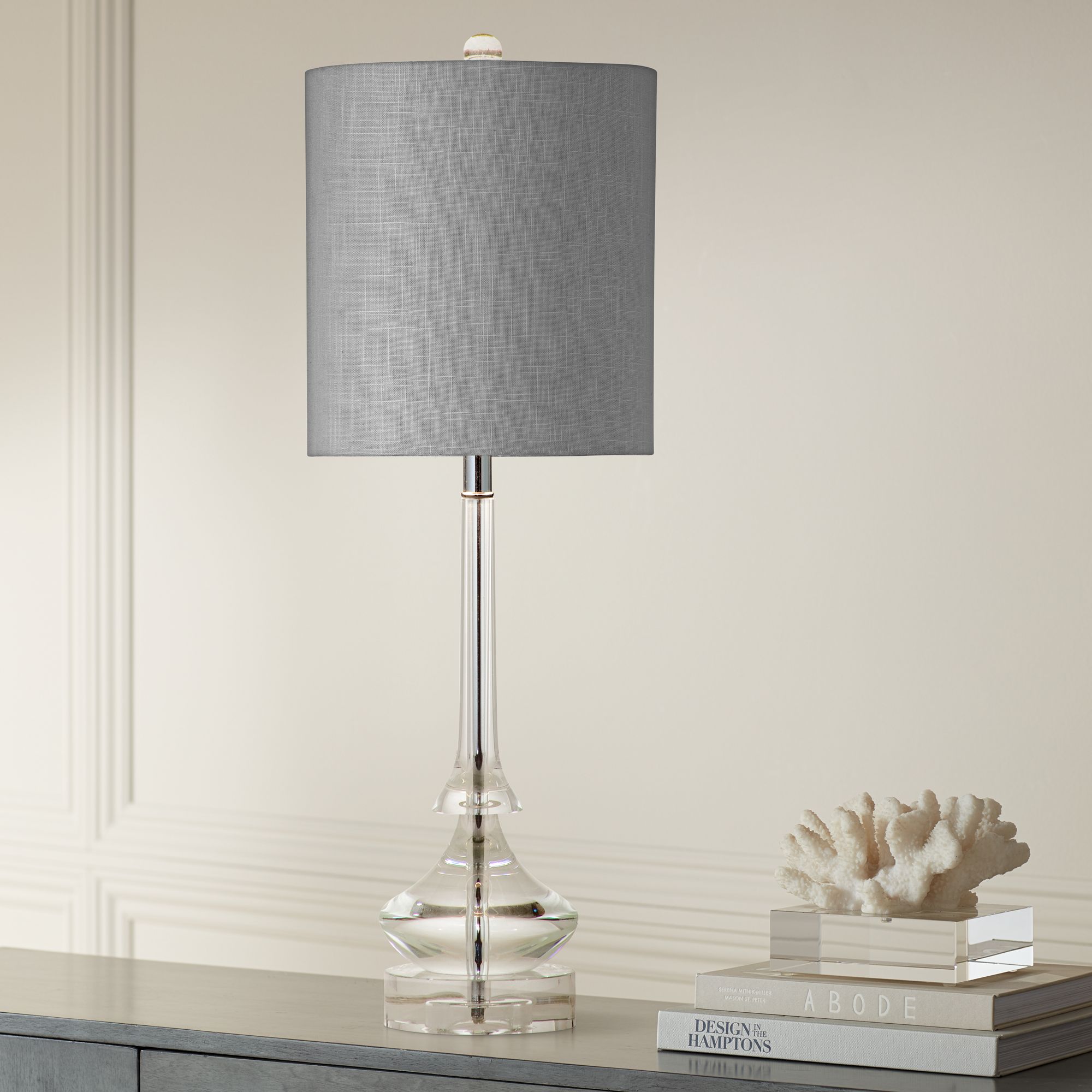 Rivoli Clear Crystal Glass LED Table Lamp
