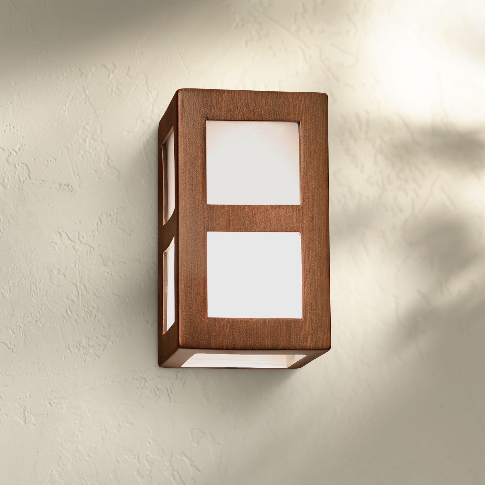 Varien Bay 9 1/2"H Rubbed Copper Ceramic Outdoor Wall Light