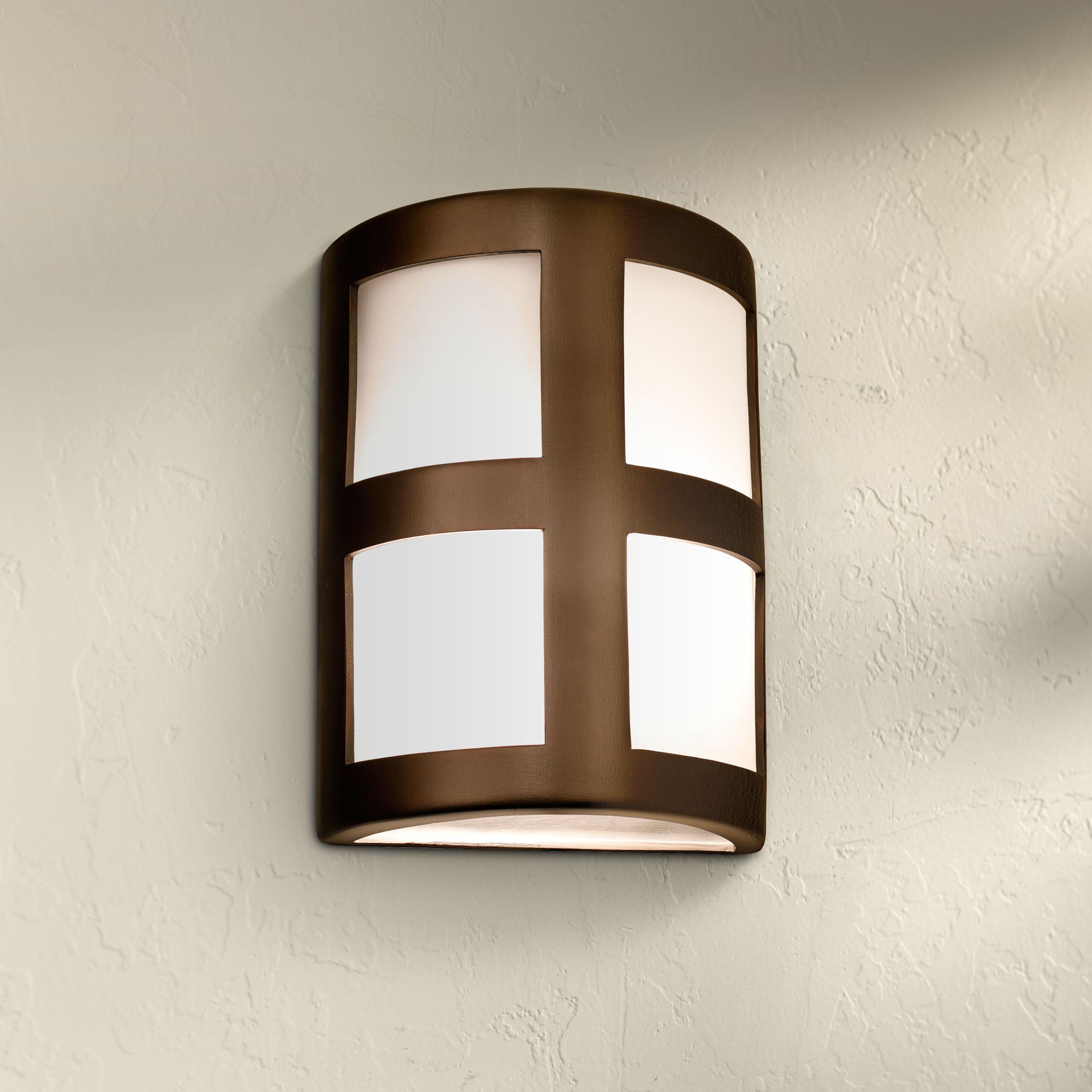 Varien Bay 13" High Rubbed Bronze Ceramic Outdoor Wall Light