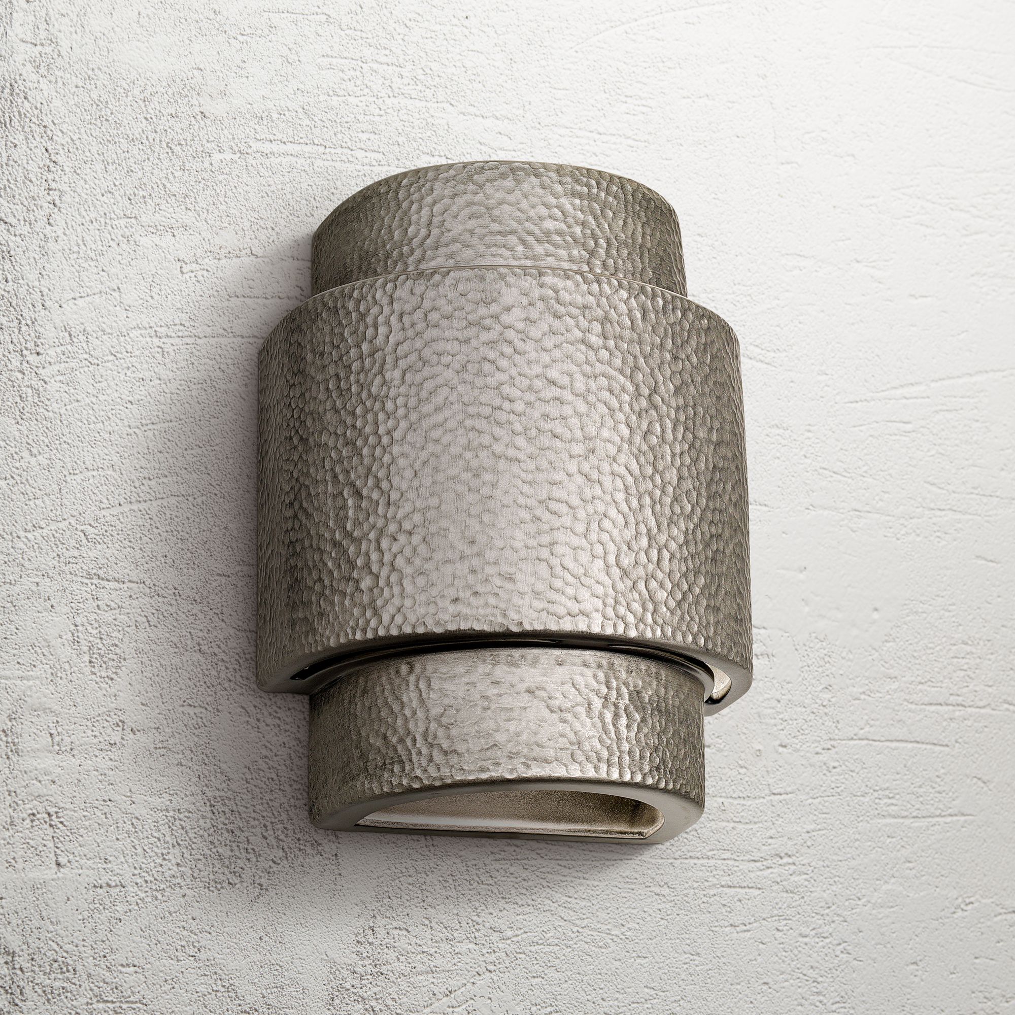 Hammerman 13 1/2"H Rubbed Pewter Ceramic Outdoor Wall Light