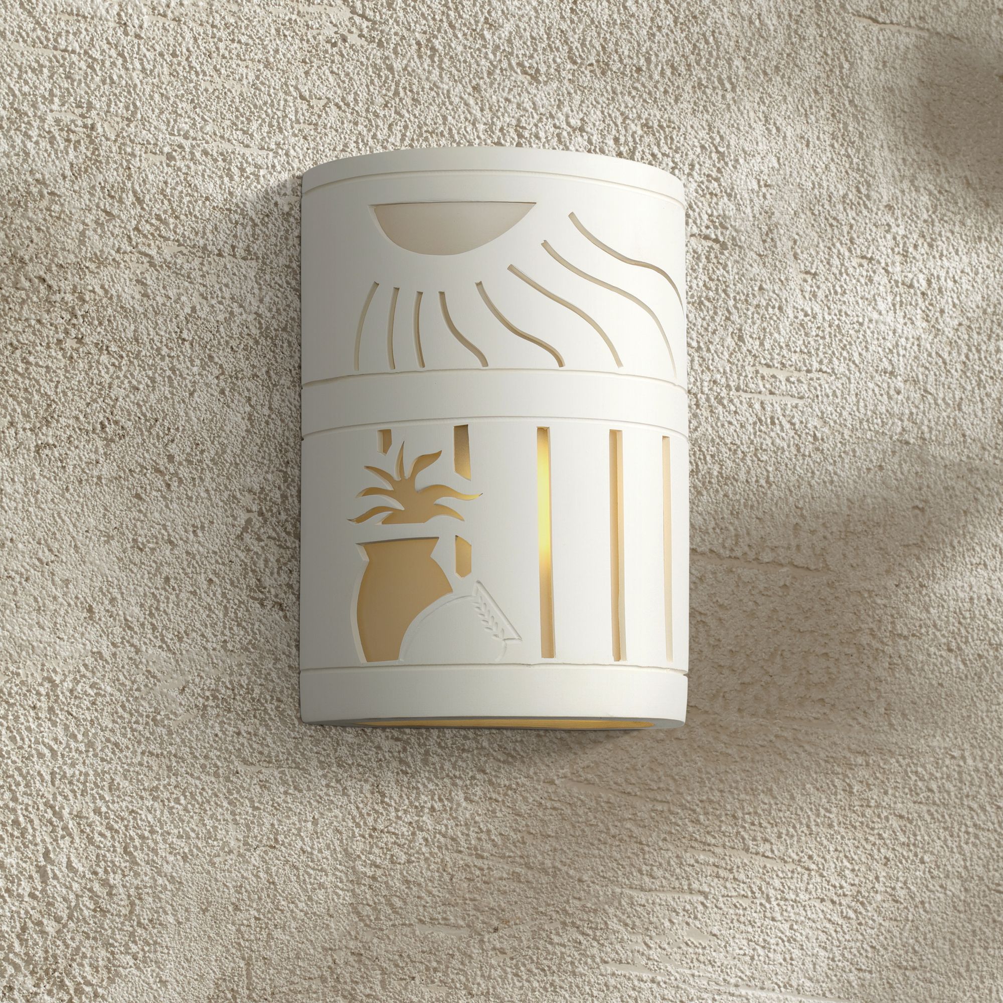 Asavva 10 1/2"H Paintable White Bisque Outdoor Wall Light