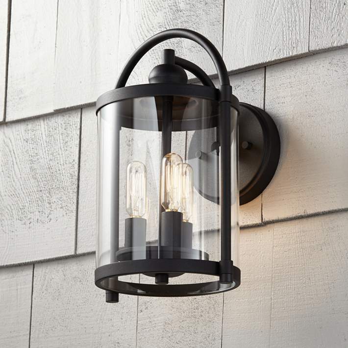 Avani 13 High Black Outdoor Wall Light, Lamps Plus Outdoor Wall Lighting