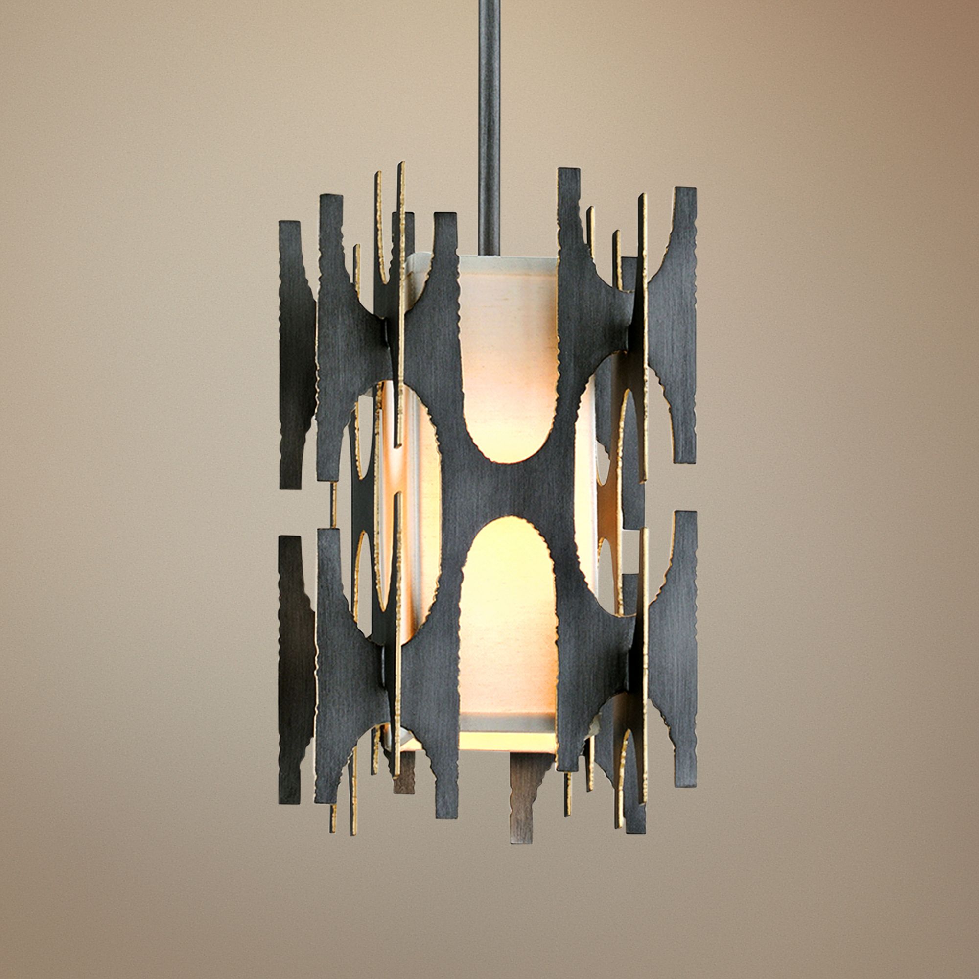 Corbett Confidant 10 1/4" Wide Graphite Leaf Mini Pendant