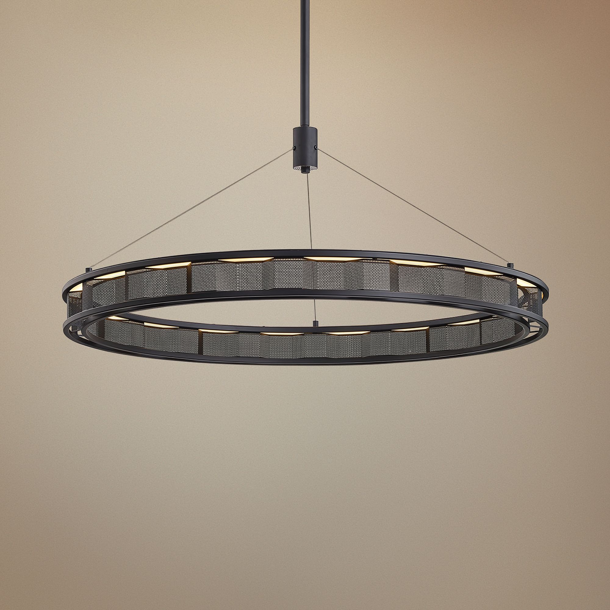 Fuze 39" Wide Modern Bronze LED Pendant Light