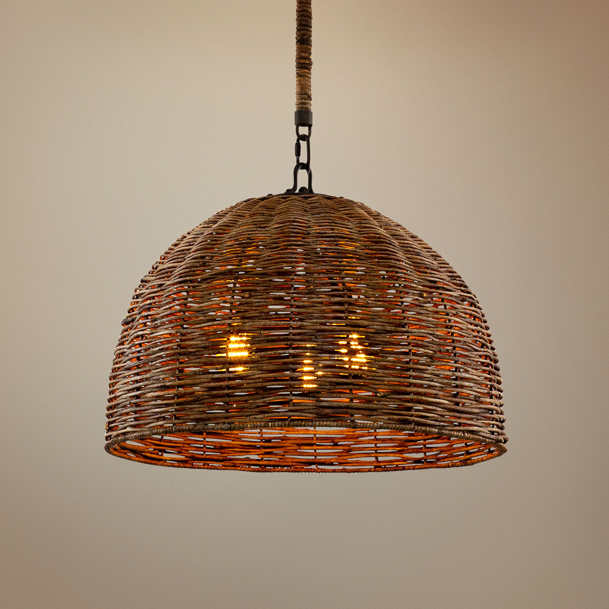 Beleuchtung Retro Flower Orange Lampshade Drum Pendant