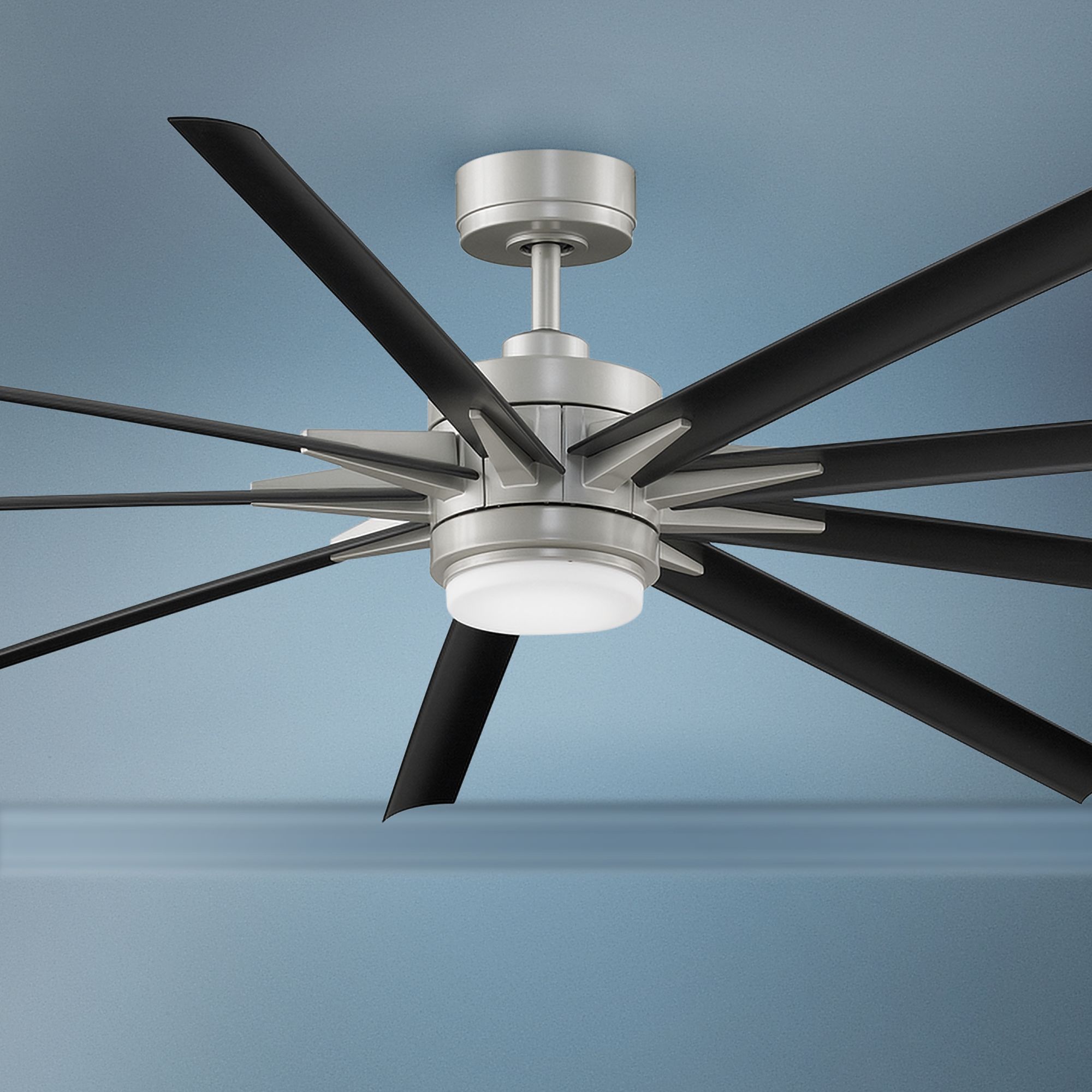 84" Fanimation Odyn 84 Brushed Nickel LED Wet Ceiling Fan 68F83