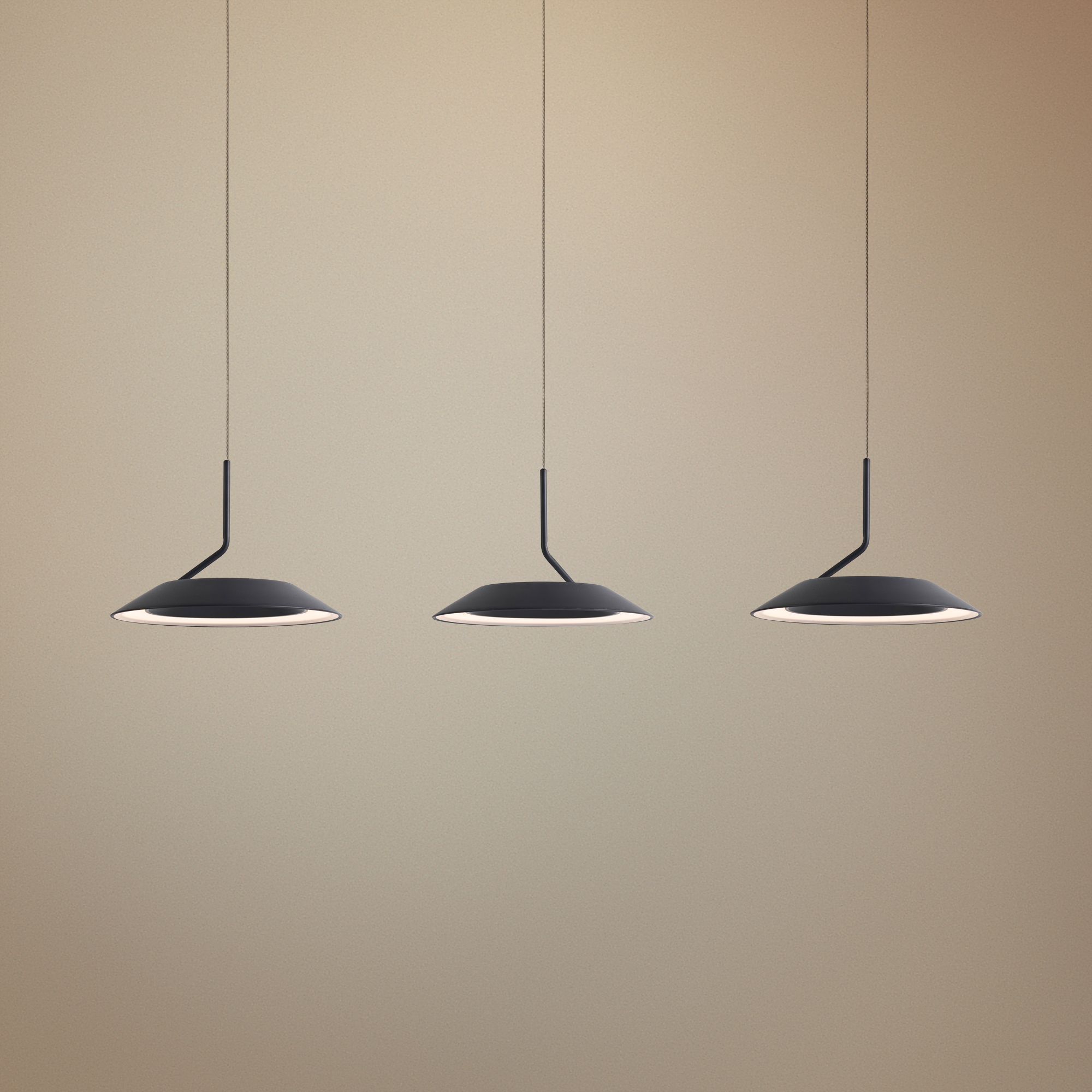 Koncept Royyo 44" Wide Matte Black 3-Light Linear Pendant