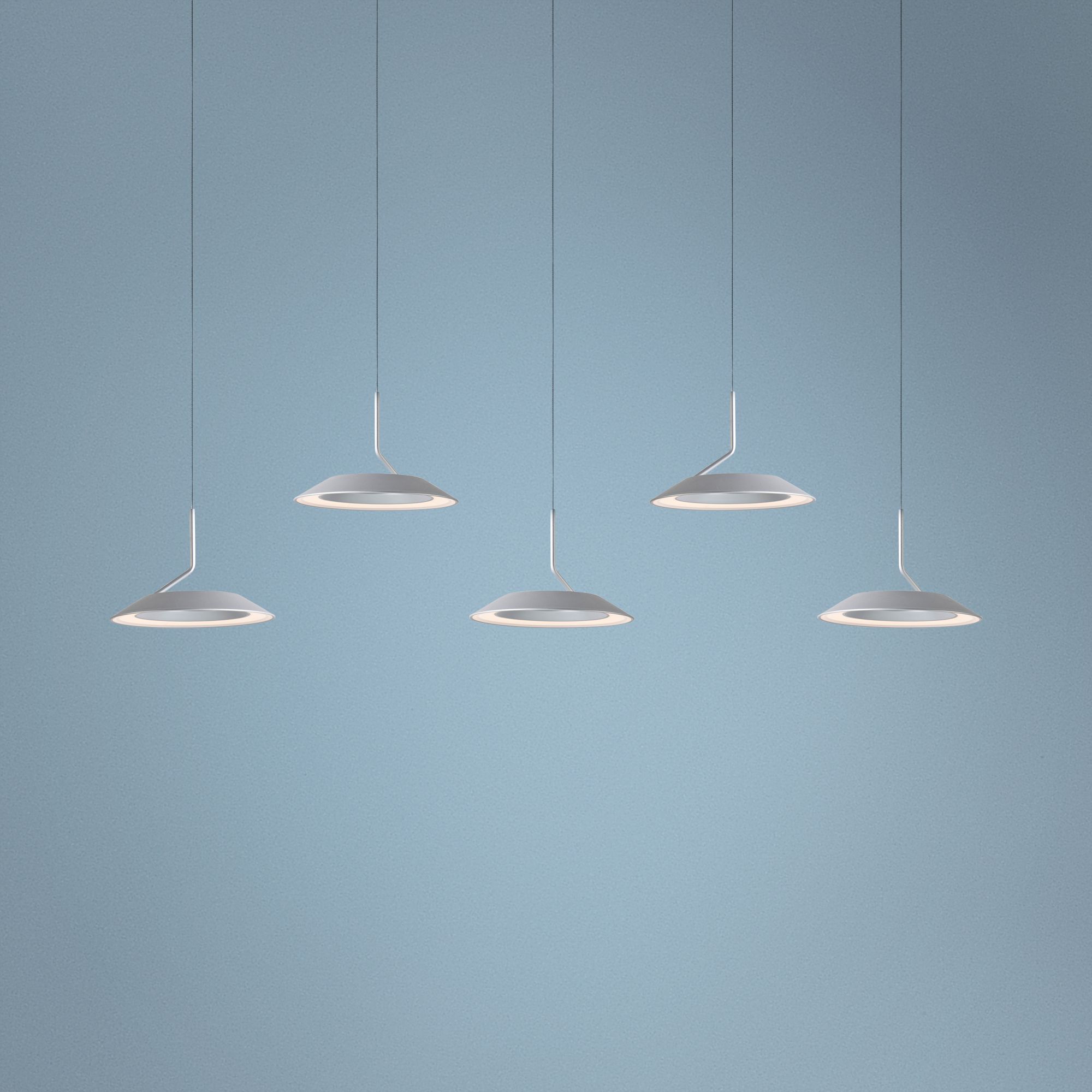 Koncept Royyo 44" Wide Silver 5-Light Linear Pendant