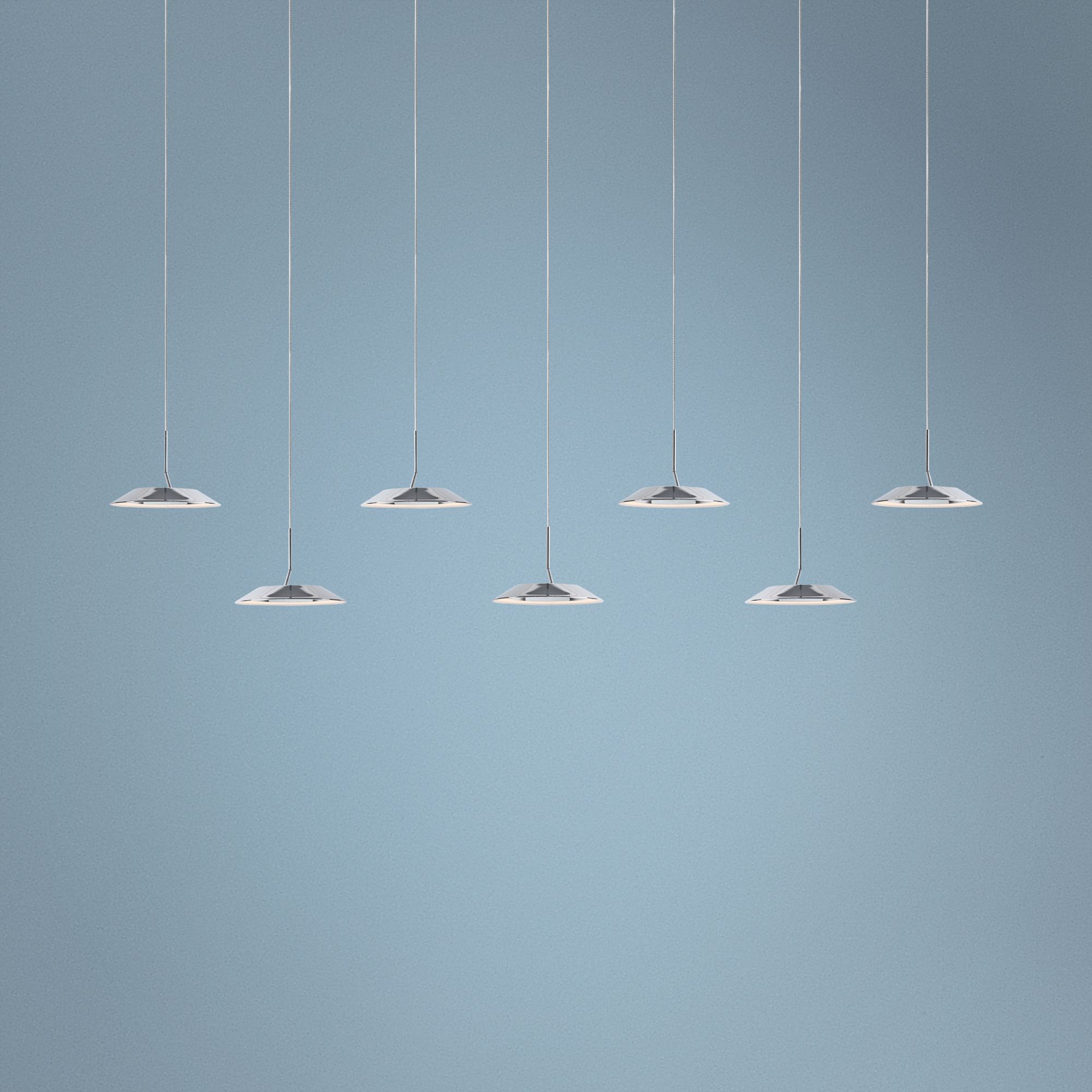 Koncept Royyo 44"W Polished Nickel 7-Light Linear Pendant