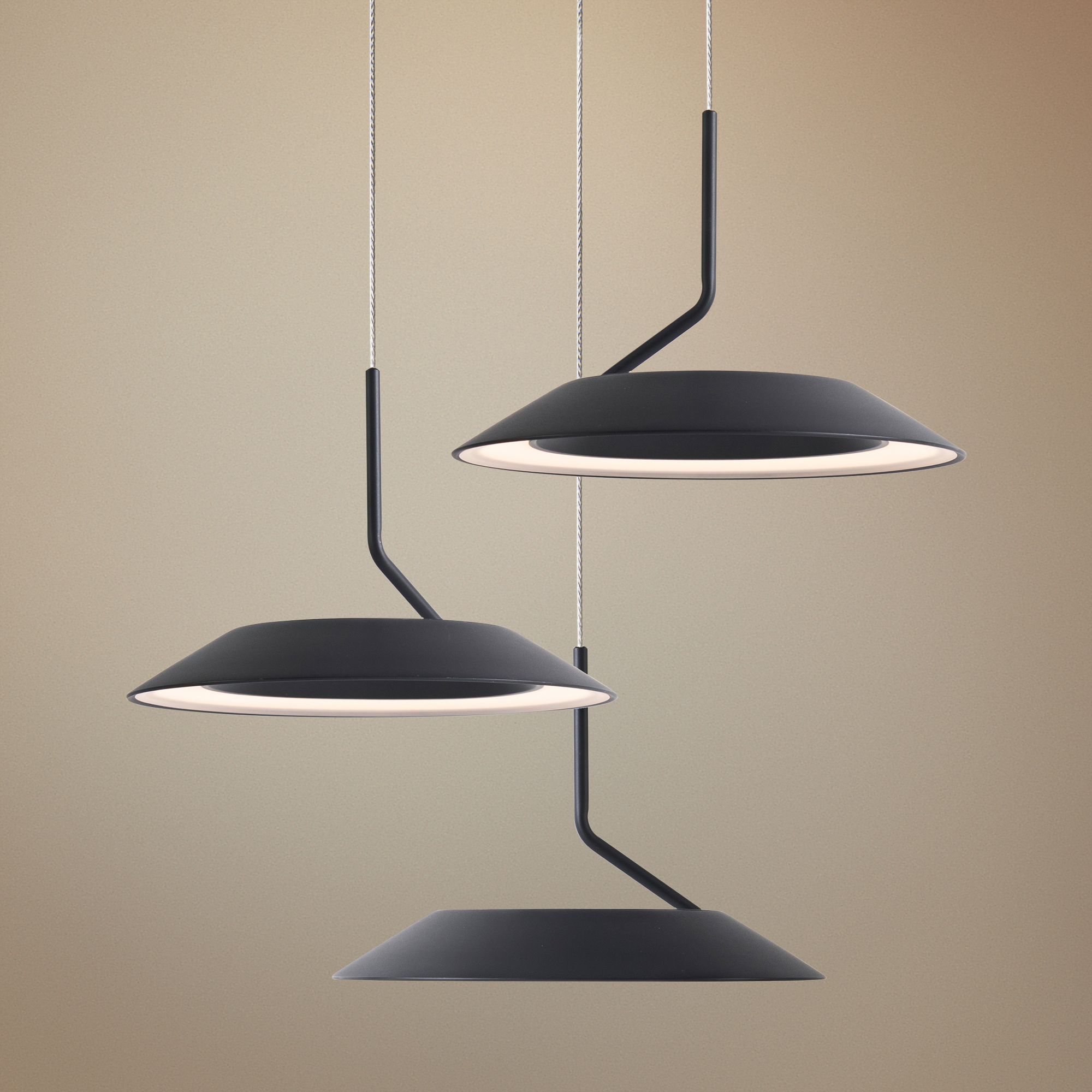 Koncept Royyo 12" Wide Matte Black 3-Light Mini Pendant