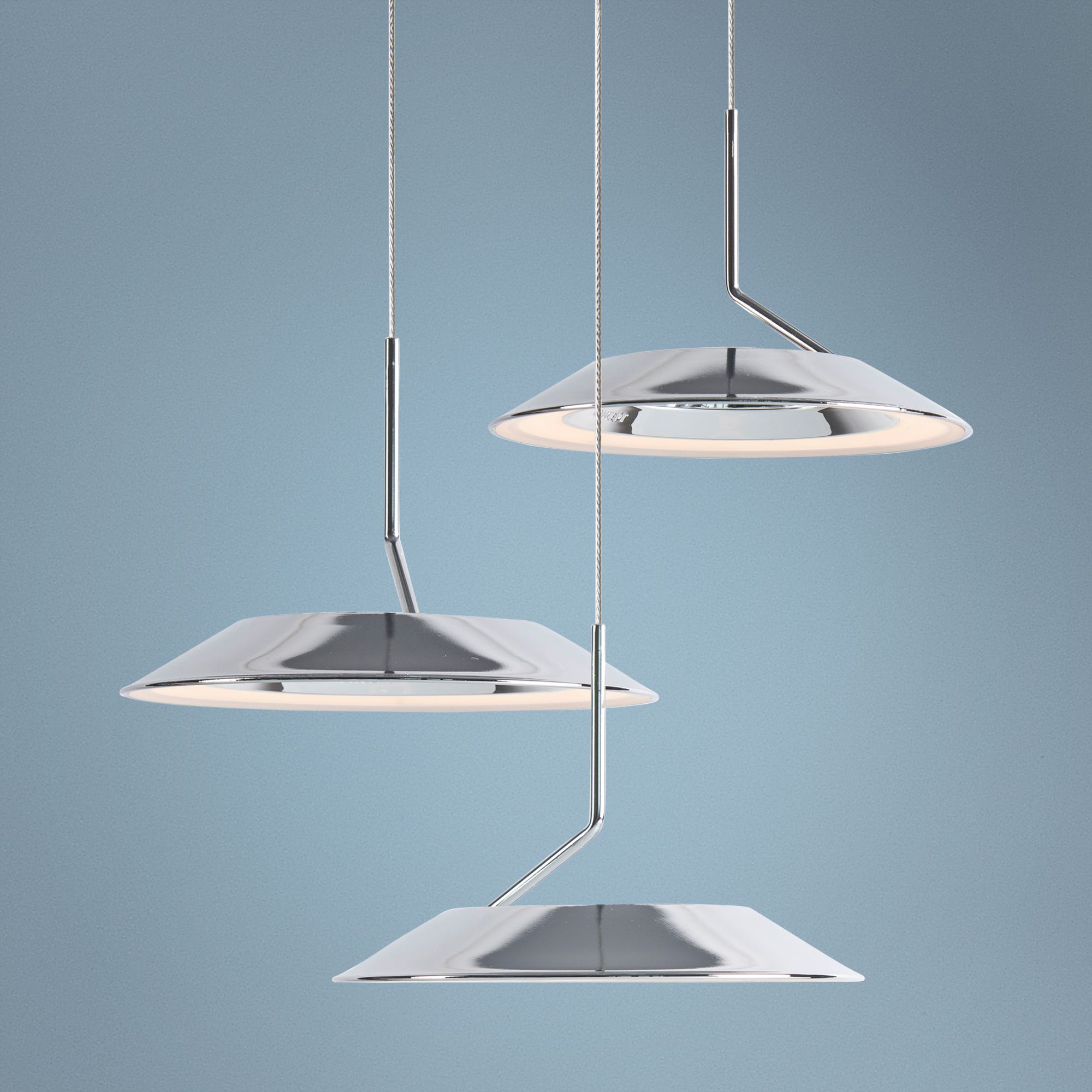 Koncept Royyo 12"W Polished Nickel 3-Light Mini Pendant