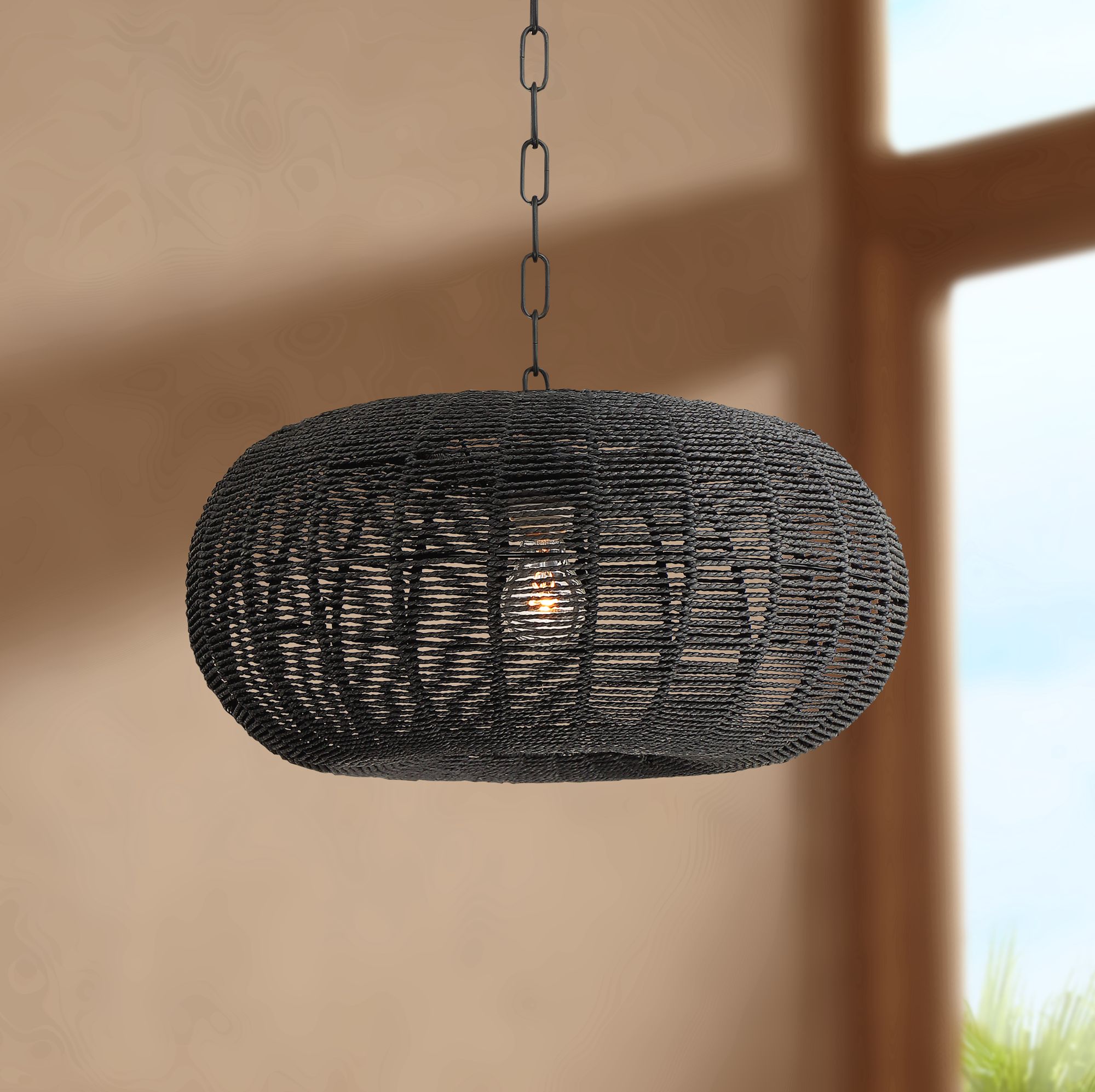 Regency Hill Pendant Lights Seahaven 17 Wide Rattan Shade