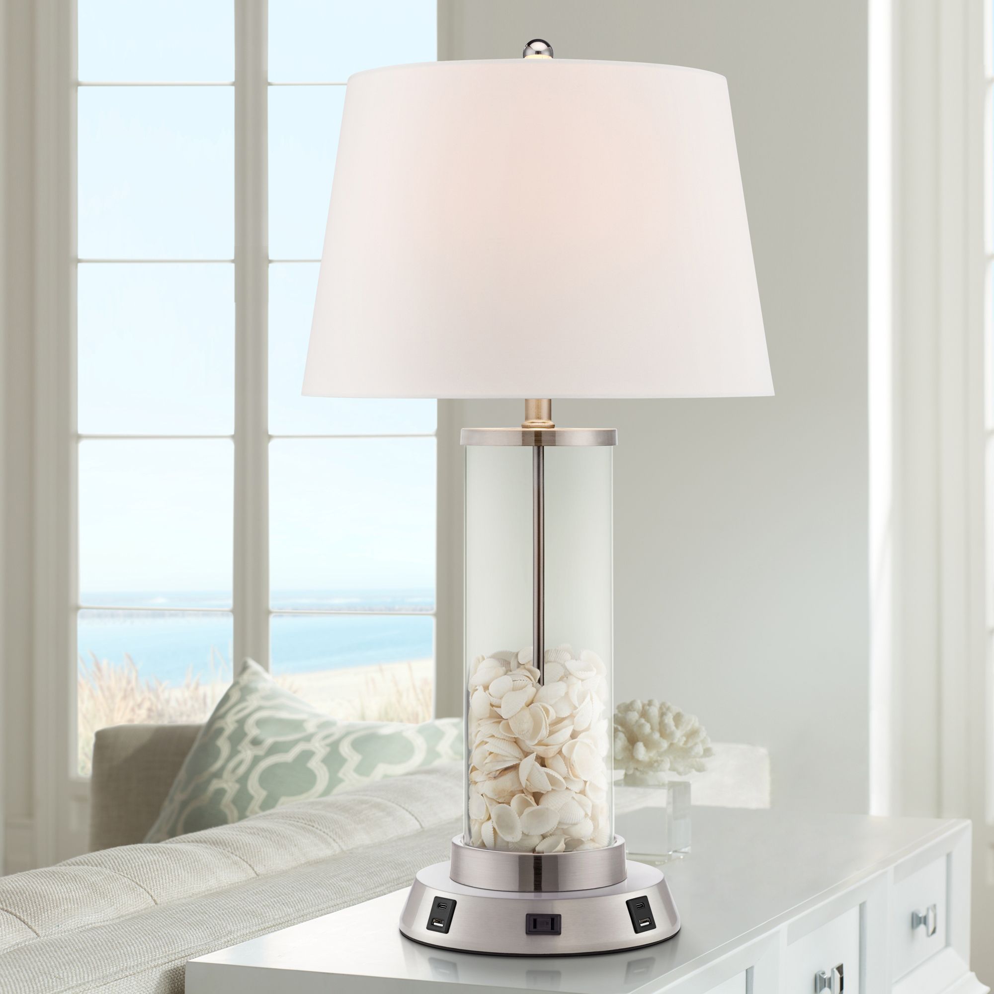 glass cylinder lamp base