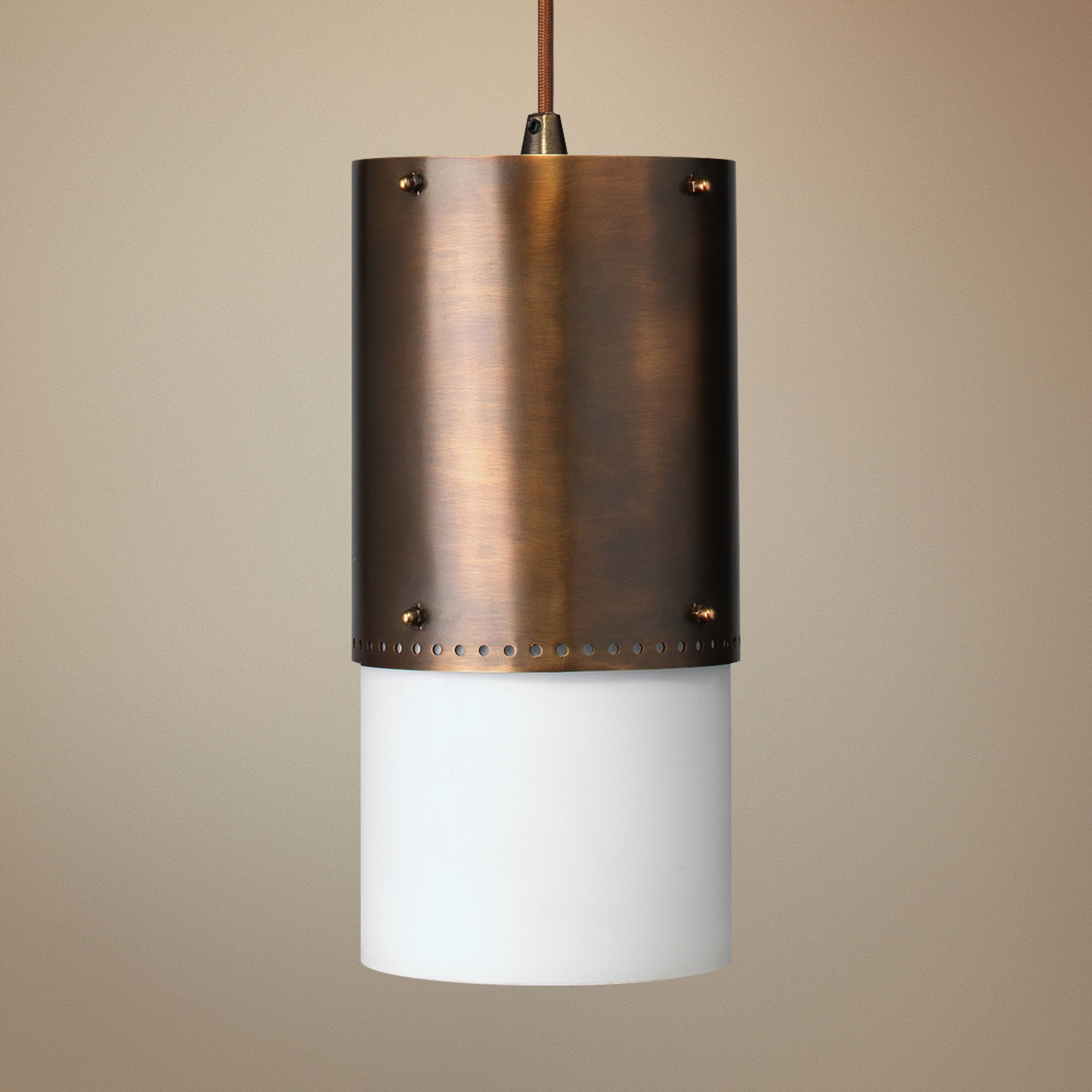 Jamie Young Lazio 6" Wide Oiled Bronze Patina Mini Pendant