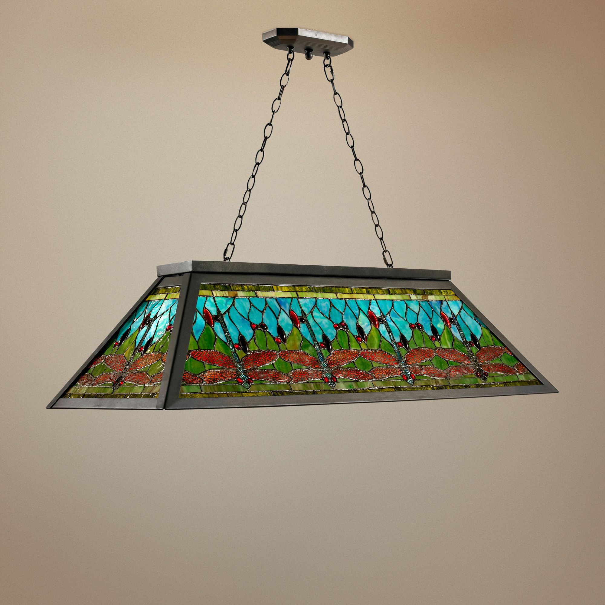 Glade 44" Wide Art Glass Kitchen Island Light Pendant