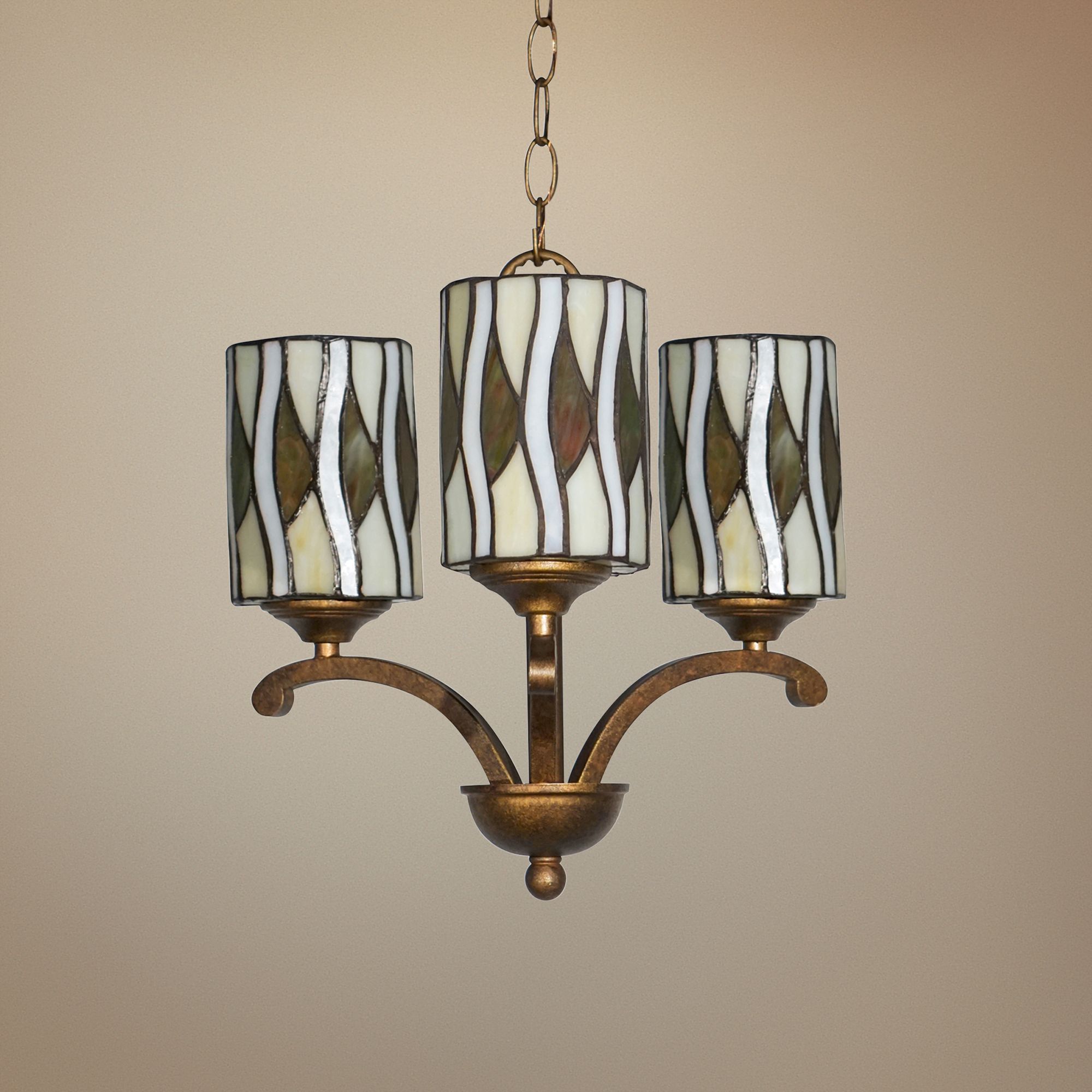 Dale Tiffany 13 1/2" Wide Art Glass 3-Light Chandelier