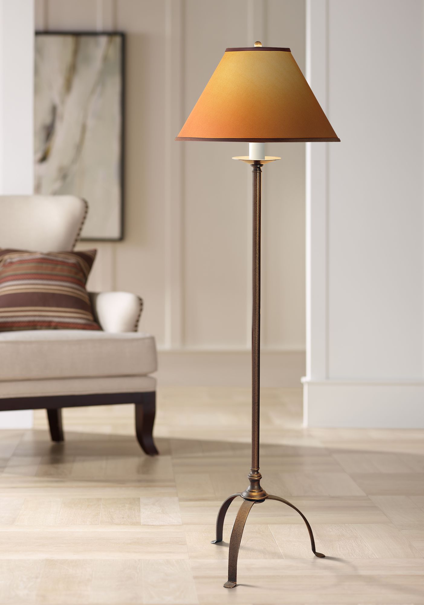 Hubbardton Forge Natural Iron Simple Lines Floor Lamp