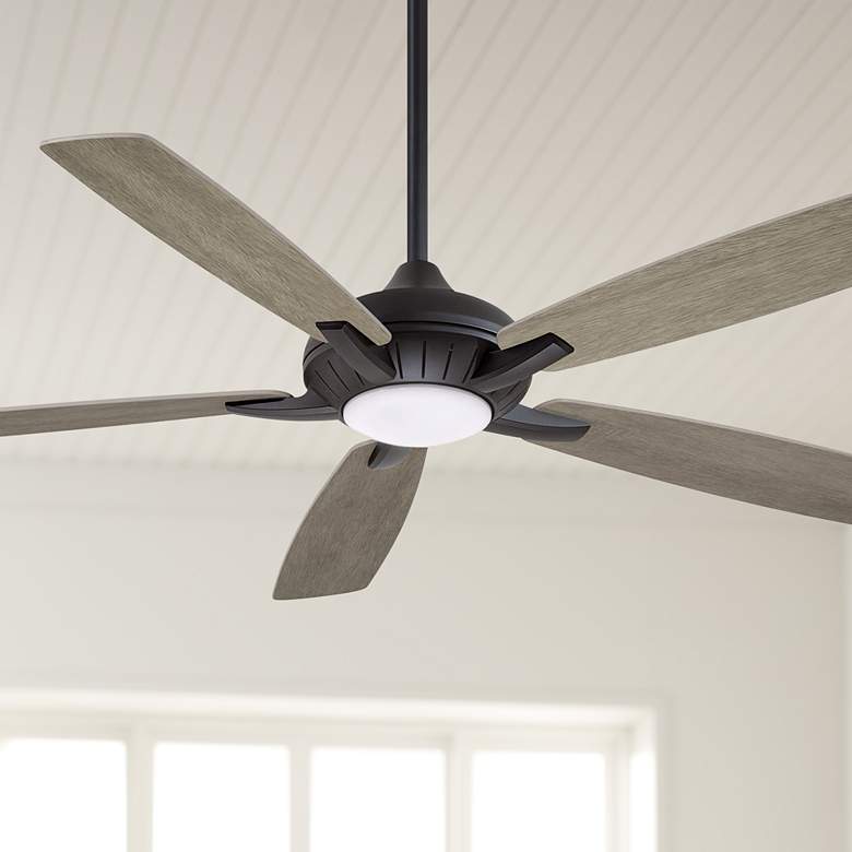 60&quot; Minka Aire Dyno XL Coal Finish Smart Fan LED Ceiling Fan