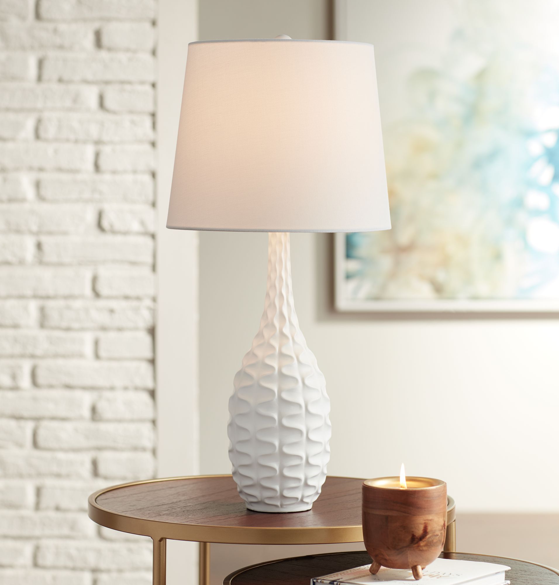 Addie White Accent Droplet Table Lamp
