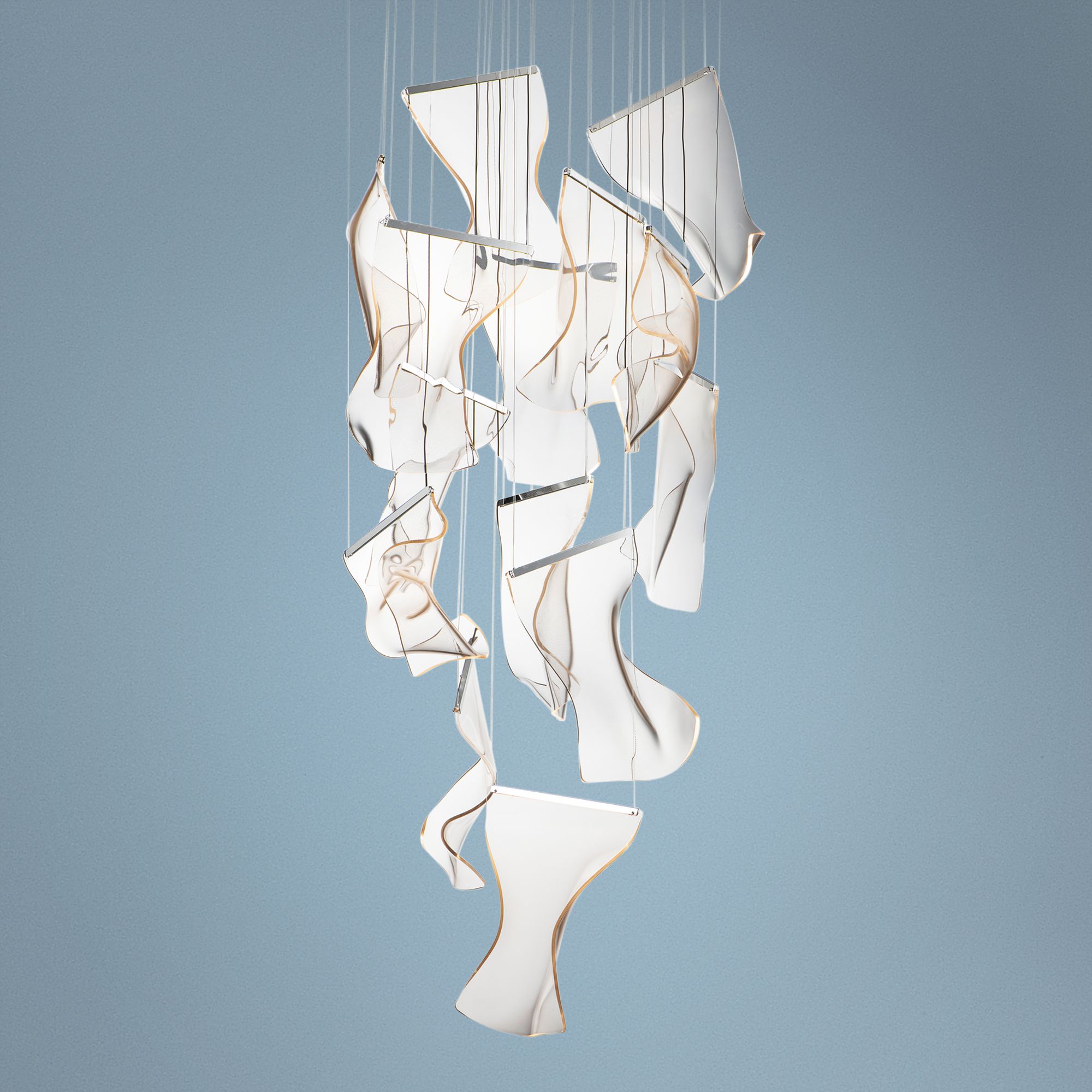 ET2 Rinkle 27 1/2"W Polished Nickel LED Multi Light Pendant